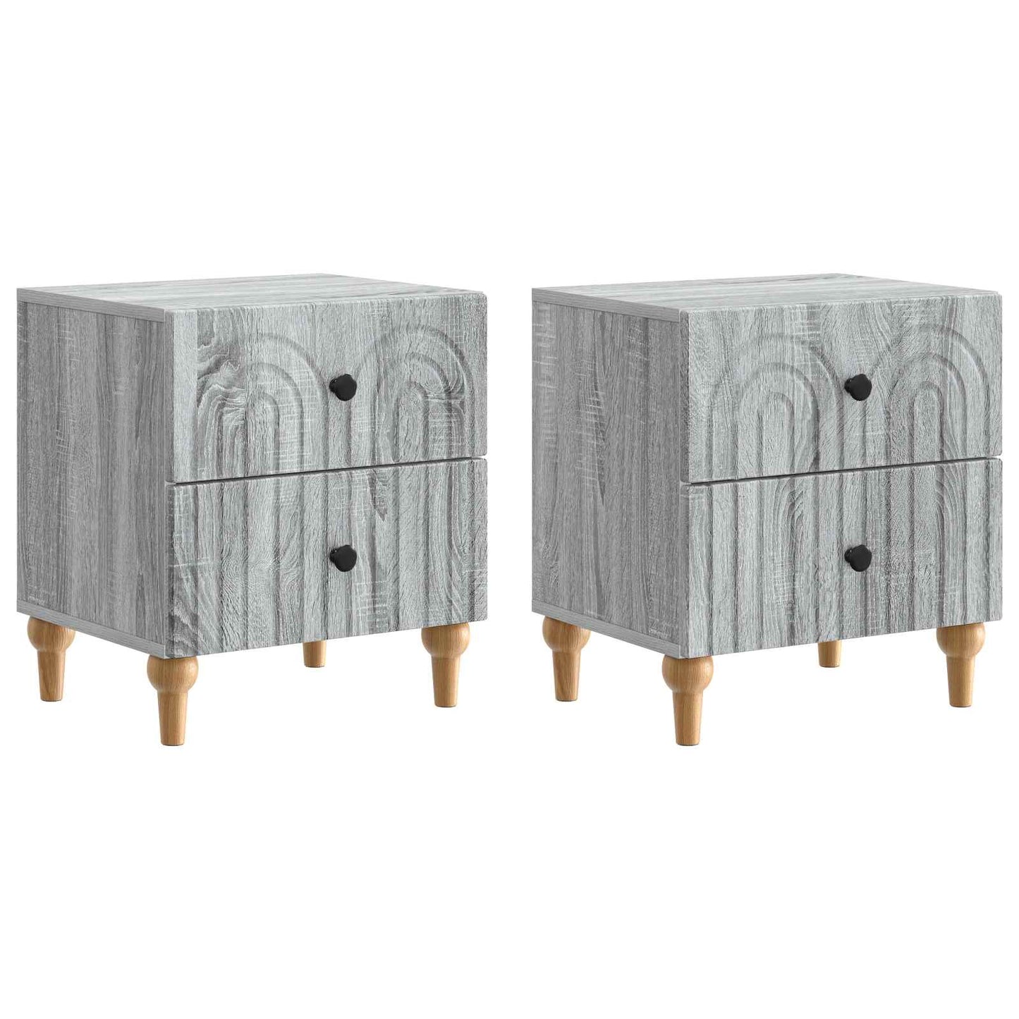 Nachtkastje 2 pcs Grijs sonoma 43 x 34,5 x 48 cm Bewerkt hout is nu te koop bij PeponiXL, paradijselijk wonen!