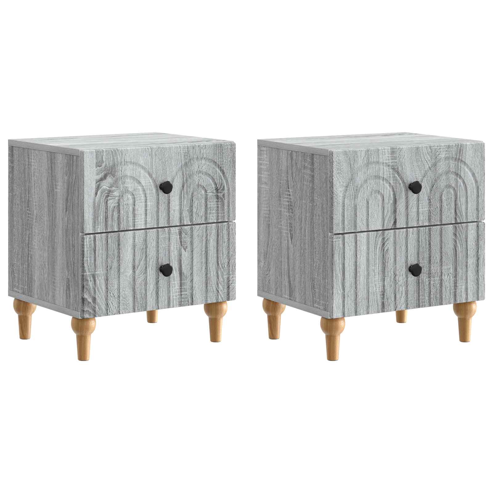 Nachtkastje 2 pcs Grijs sonoma 43 x 34,5 x 48 cm Bewerkt hout is nu te koop bij PeponiXL, paradijselijk wonen!
