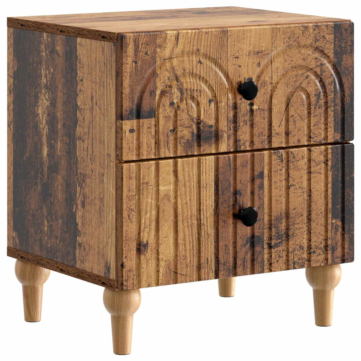 Nachtkastje met lade Oud hout 43 x 34,5 x 48 cm Bewerkt hout is nu te koop bij PeponiXL, paradijselijk wonen!