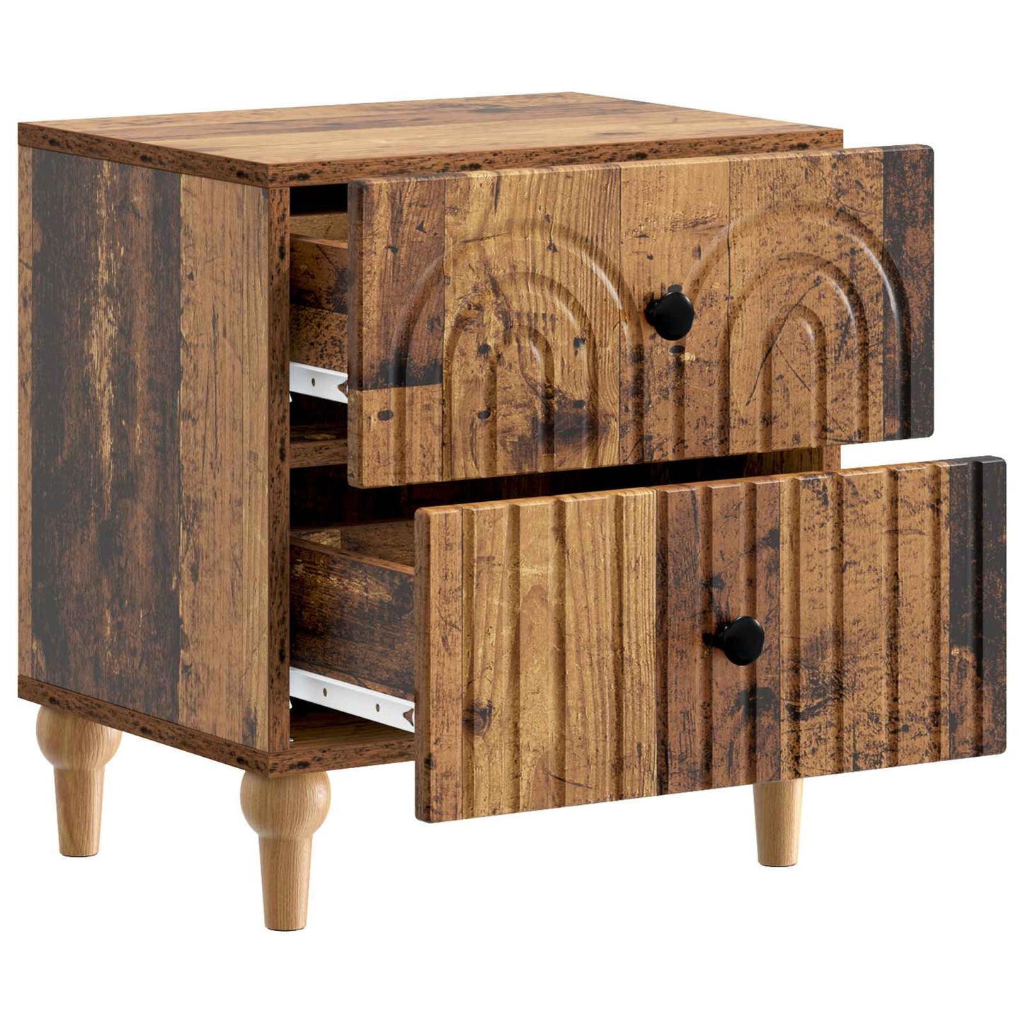 Nachtkastje met lade Oud hout 43 x 34,5 x 48 cm Bewerkt hout is nu te koop bij PeponiXL, paradijselijk wonen!