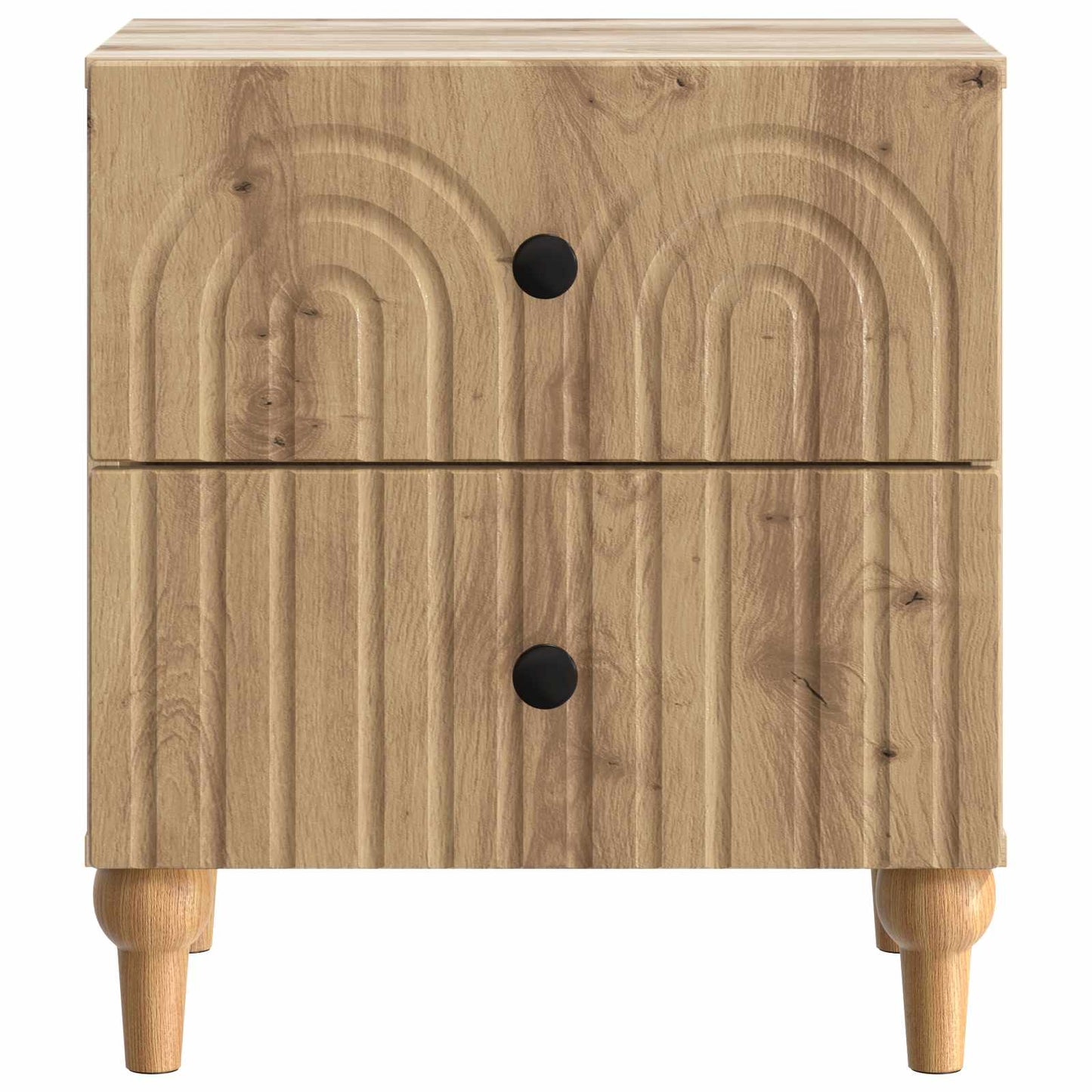 Nachtkastje Artisanaal eiken 43 x 34,5 x 48 cm Bewerkt hout is nu te koop bij PeponiXL, paradijselijk wonen!