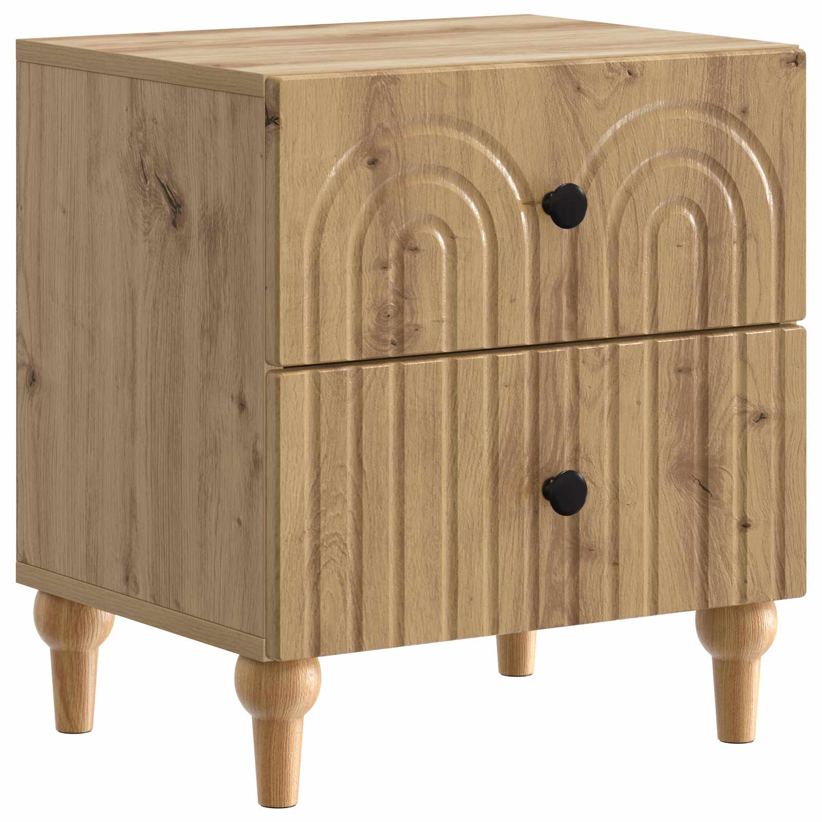 Nachtkastje met lade 2 pcs Artisanaal eiken 43 x 34,5 x 48 cm is nu te koop bij PeponiXL, paradijselijk wonen!