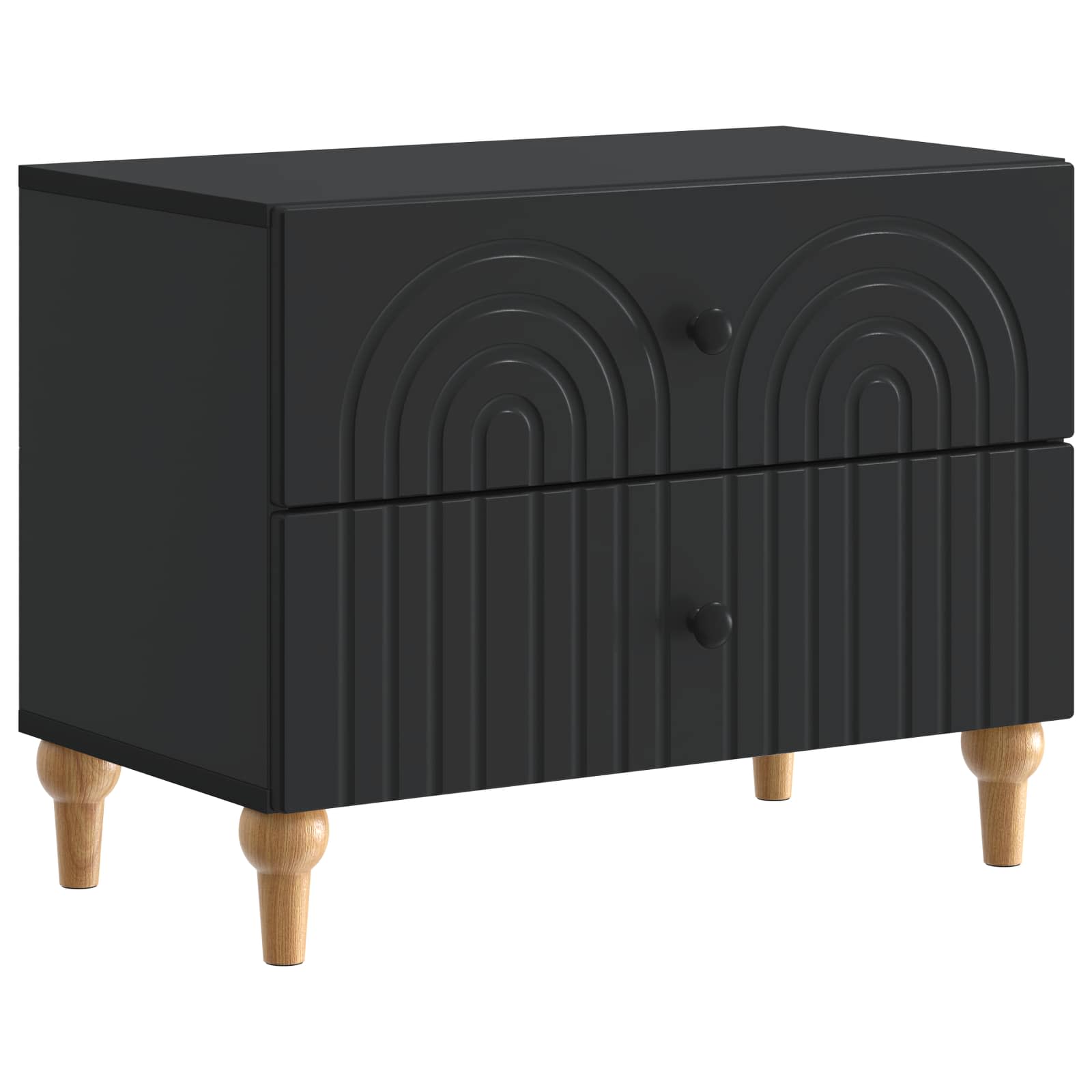 Nachtkastje met lade Zwart 62 x 34,5 x 48 cm Bewerkt hout is nu te koop bij PeponiXL, paradijselijk wonen!