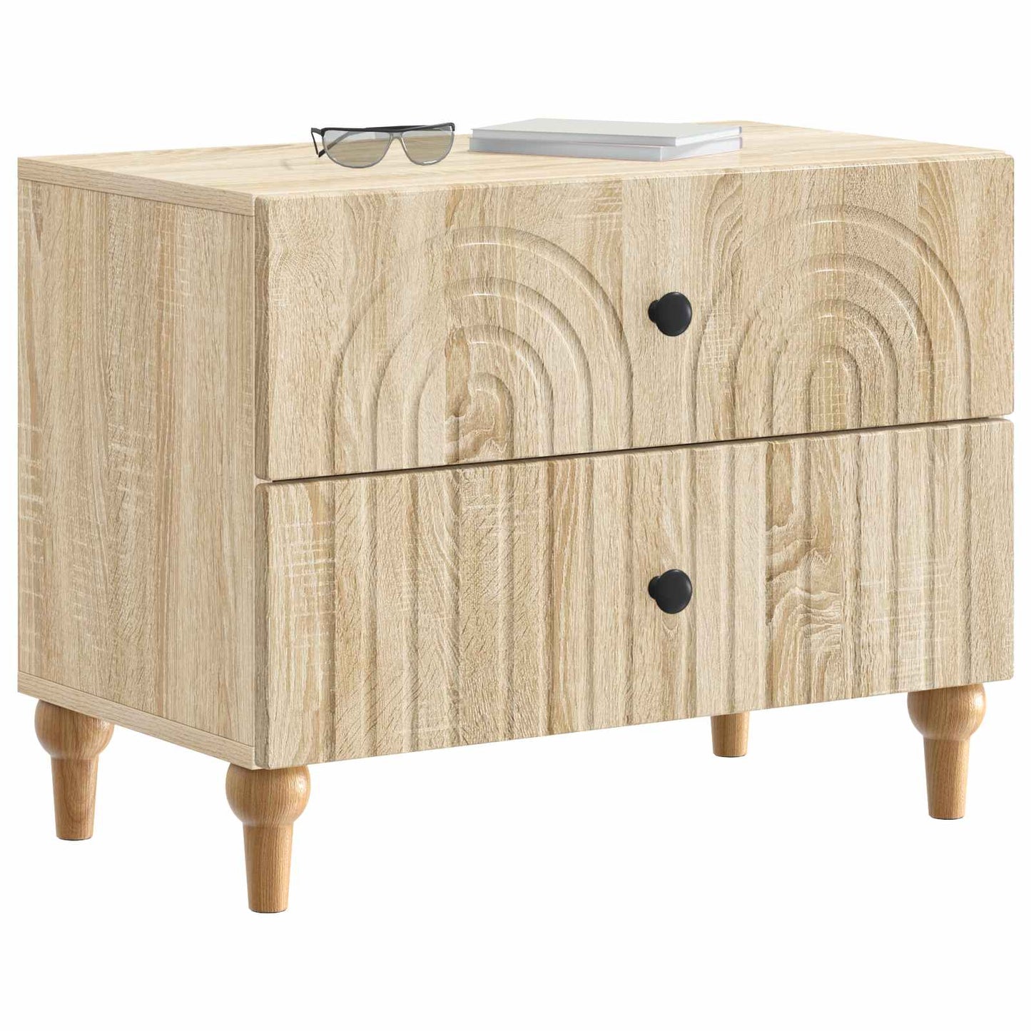 Nachtkastje Sonoma Eiken 62 x 34,5 x 48 cm Bewerkt hout is nu te koop bij PeponiXL, paradijselijk wonen!