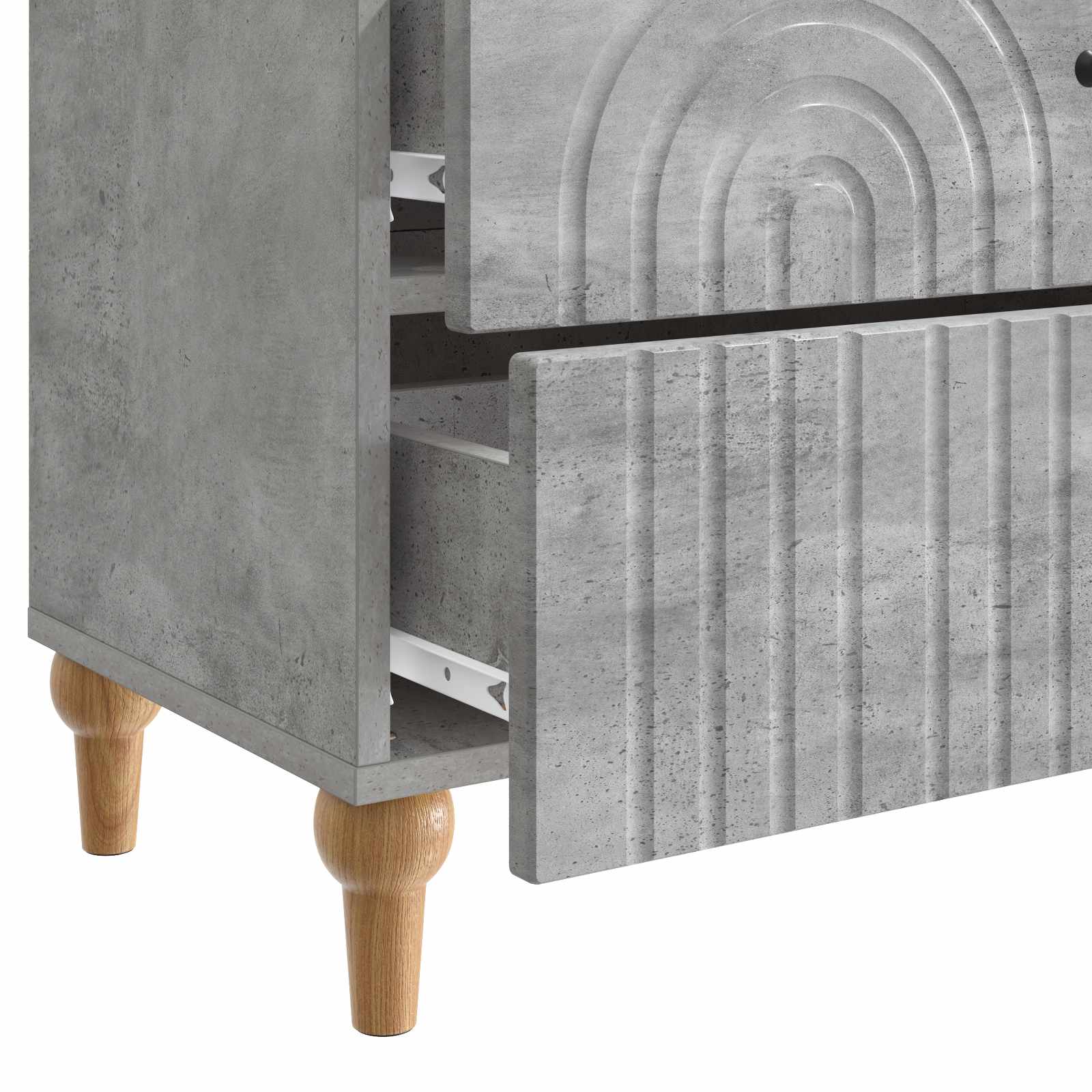 Nachtkastje met lade Betongrijs 62 x 34,5 x 48 cm Bewerkt hout is nu te koop bij PeponiXL, paradijselijk wonen!