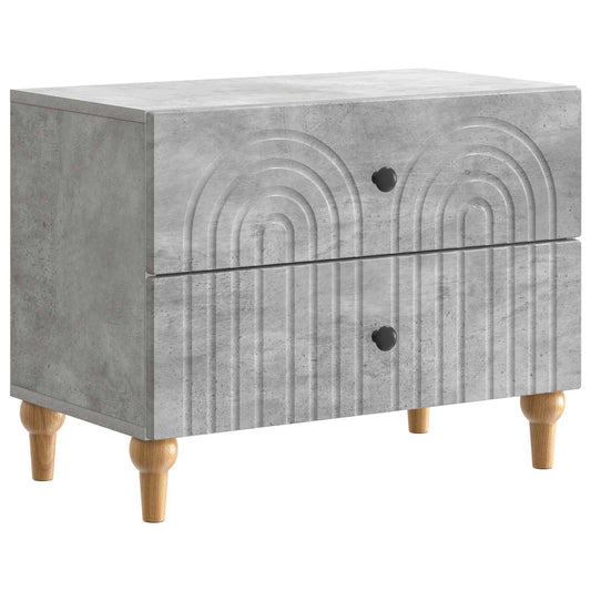 Nachtkastje met lade Betongrijs 62 x 34,5 x 48 cm Bewerkt hout is nu te koop bij PeponiXL, paradijselijk wonen!