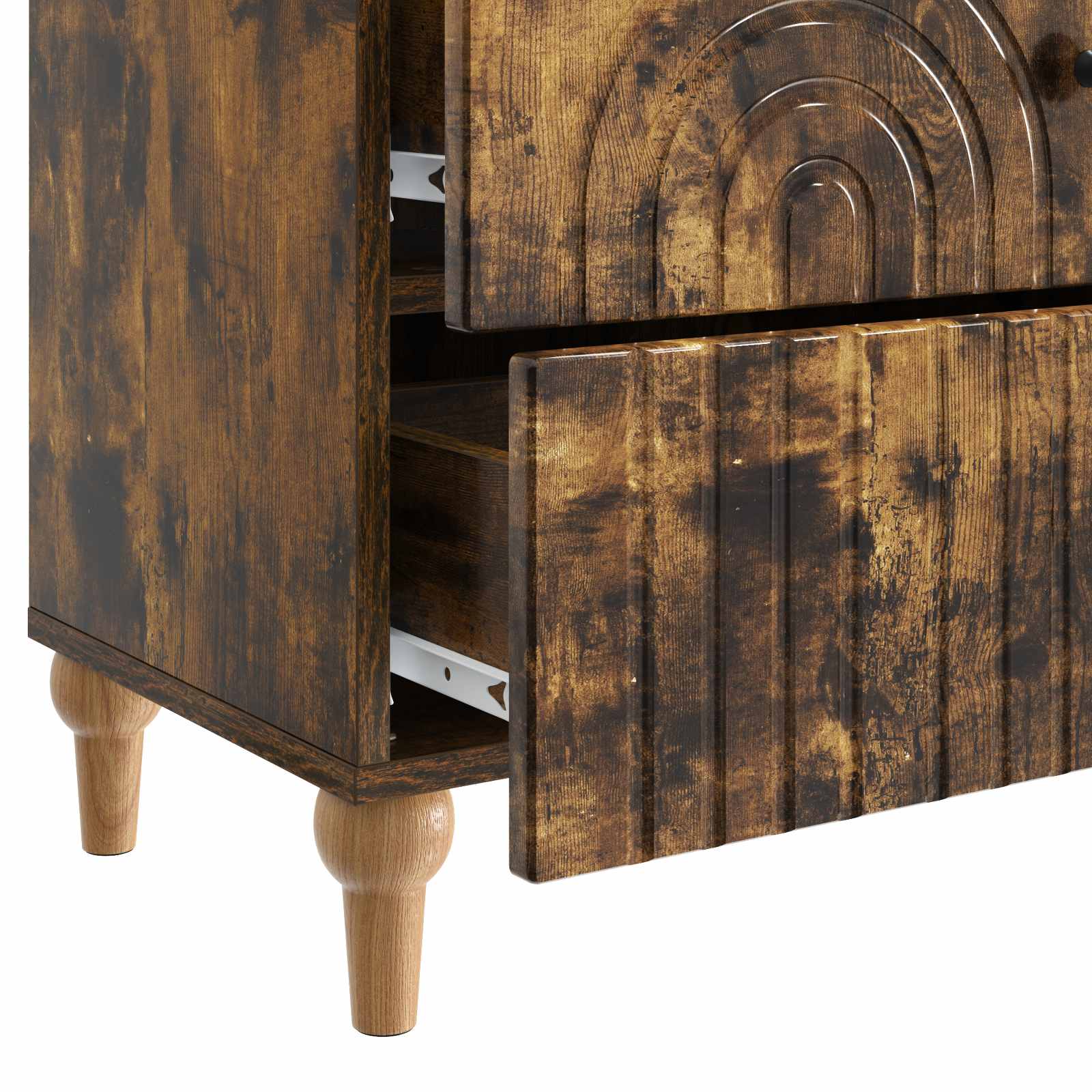 Nachtkastje Gerookt eiken 62 x 34,5 x 48 cm Bewerkt hout is nu te koop bij PeponiXL, paradijselijk wonen!