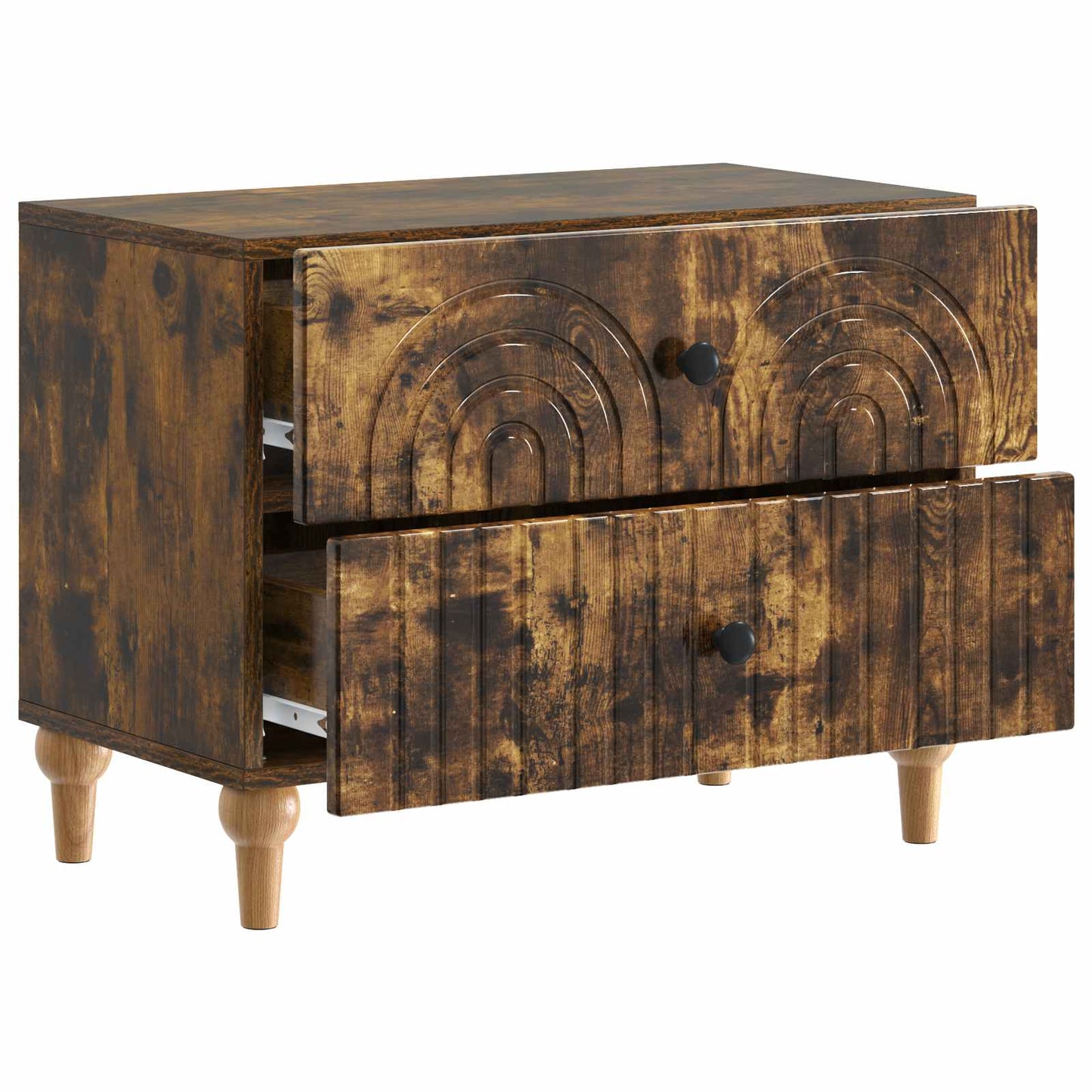 Nachtkastje Gerookt eiken 62 x 34,5 x 48 cm Bewerkt hout is nu te koop bij PeponiXL, paradijselijk wonen!