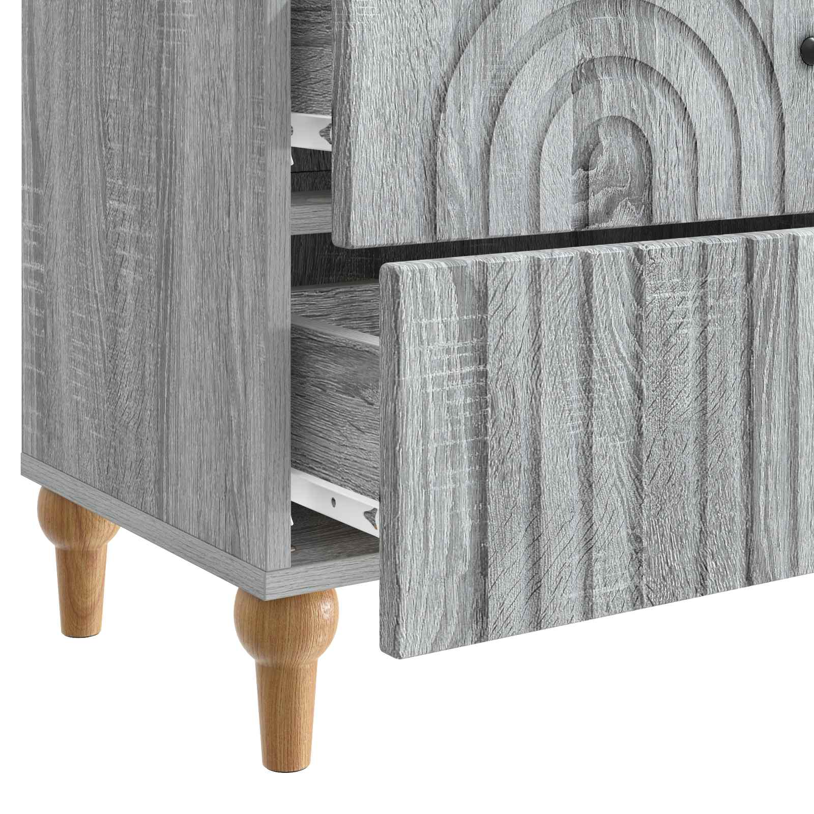 Nachtkastje Grijs sonoma 62 x 34,5 x 48 cm Bewerkt hout is nu te koop bij PeponiXL, paradijselijk wonen!