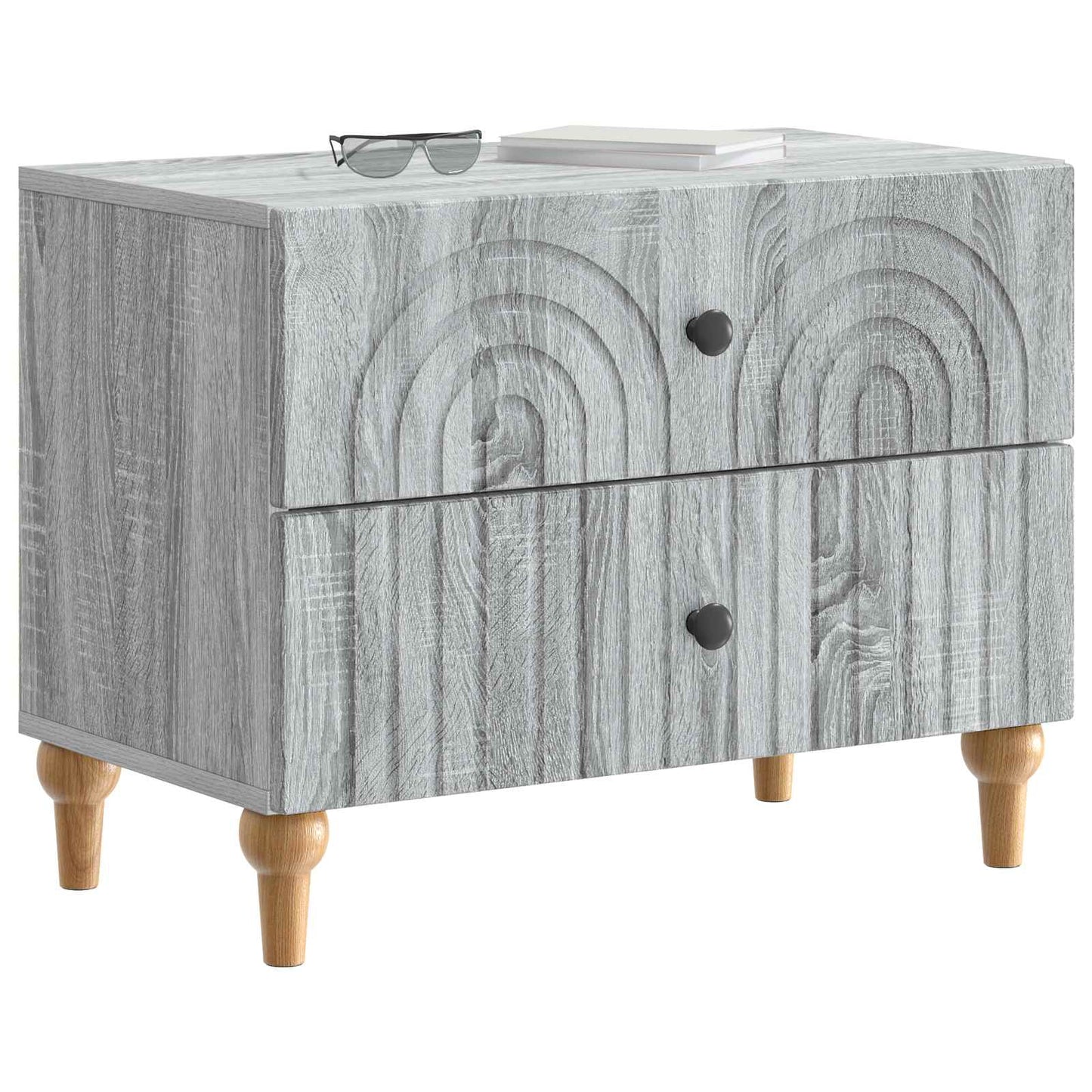 Nachtkastje Grijs sonoma 62 x 34,5 x 48 cm Bewerkt hout is nu te koop bij PeponiXL, paradijselijk wonen!