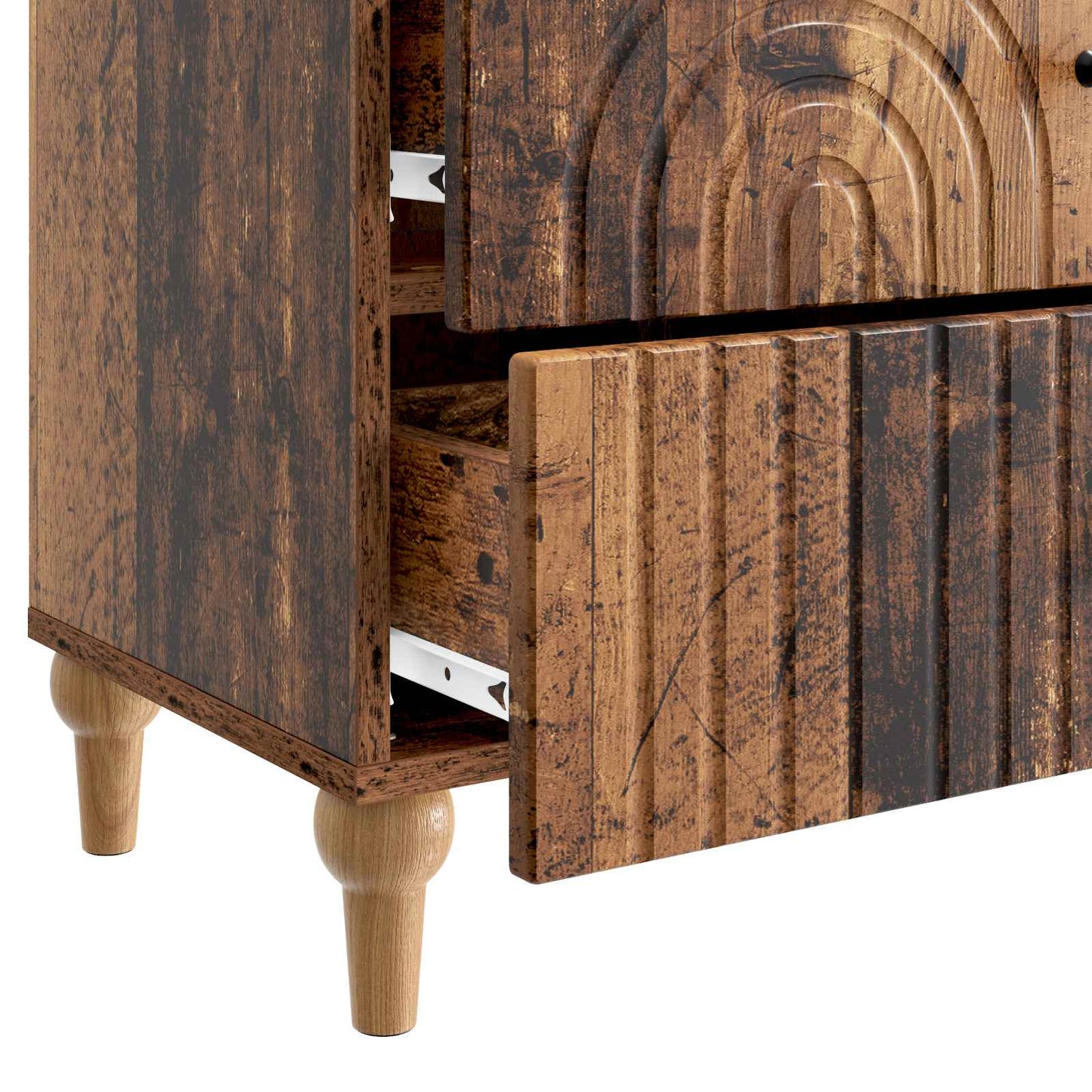 Nachtkastje met lade Oud hout 62 x 34,5 x 48 cm Bewerkt hout is nu te koop bij PeponiXL, paradijselijk wonen!