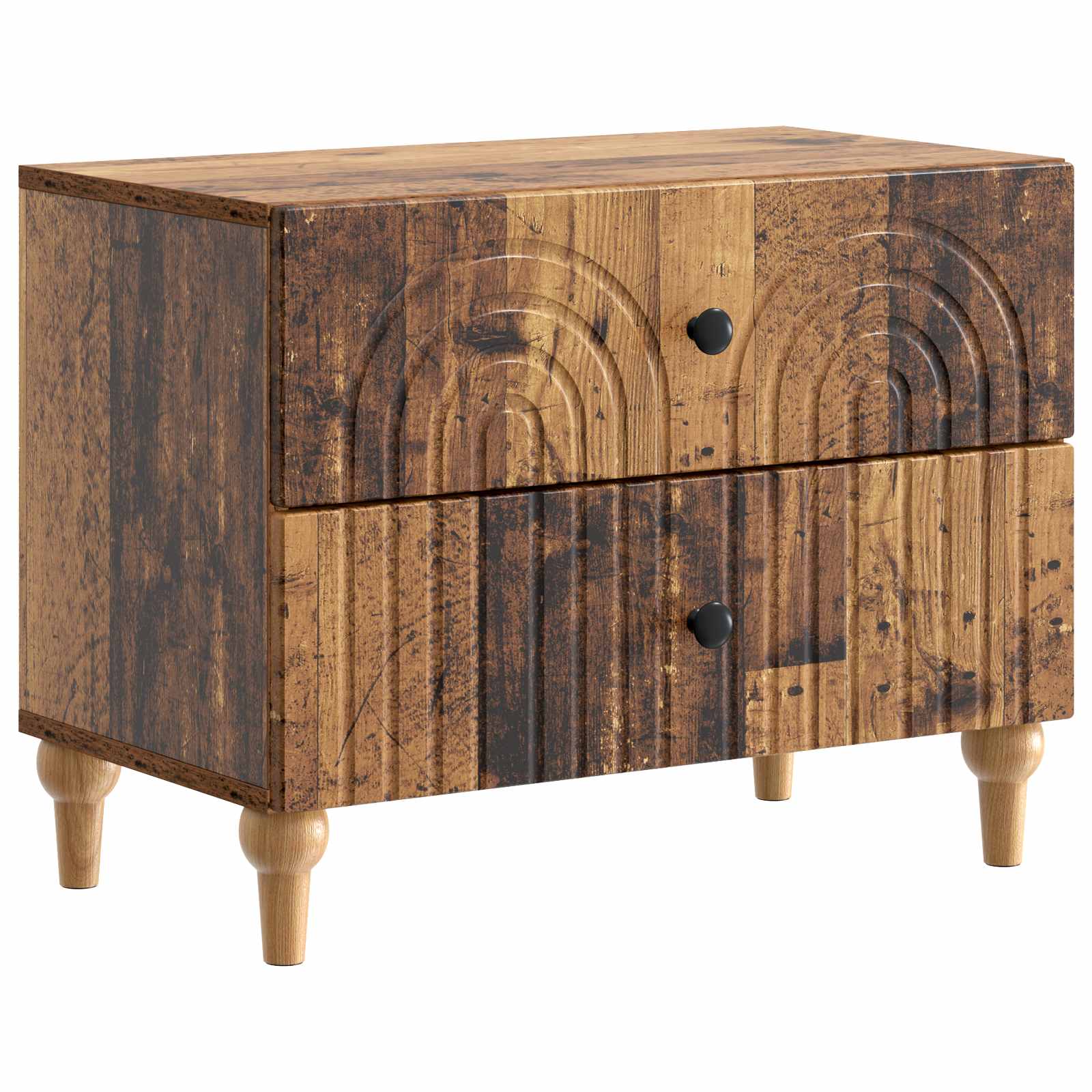 Nachtkastje met lade Oud hout 62 x 34,5 x 48 cm Bewerkt hout is nu te koop bij PeponiXL, paradijselijk wonen!