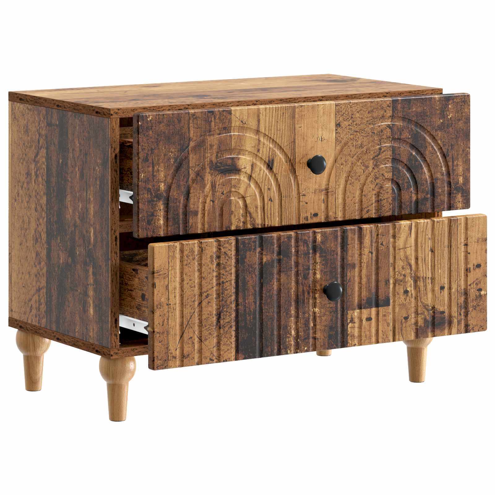 Nachtkastje met lade Oud hout 62 x 34,5 x 48 cm Bewerkt hout is nu te koop bij PeponiXL, paradijselijk wonen!