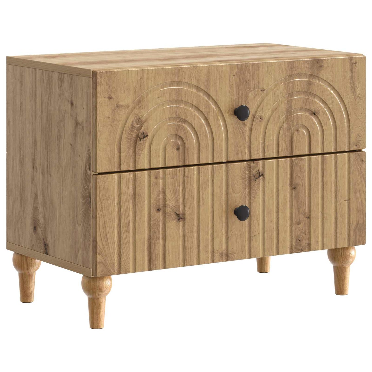 Nachtkastje Artisanaal eiken 62 x 34,5 x 48 cm Bewerkt hout is nu te koop bij PeponiXL, paradijselijk wonen!