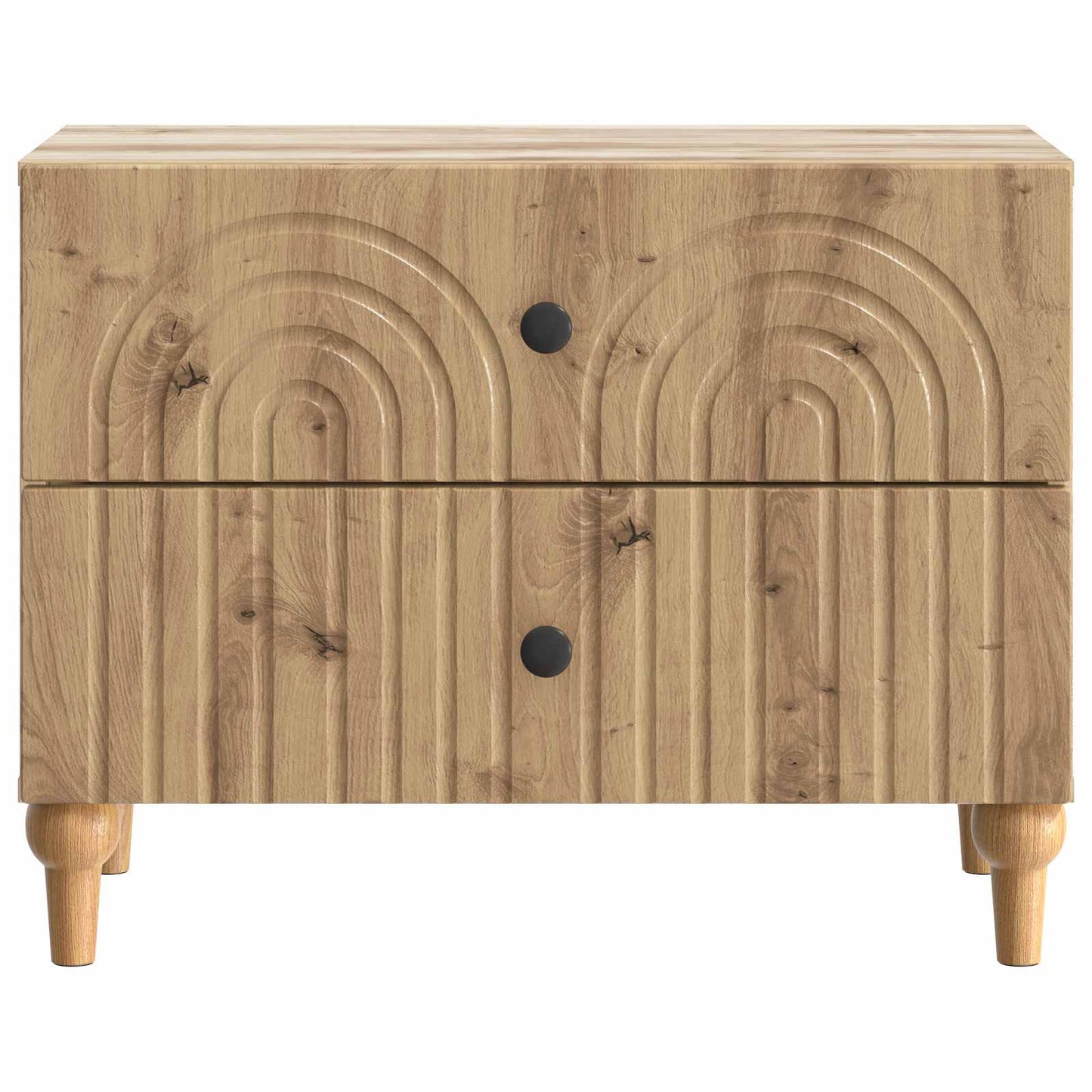 Nachtkastje Artisanaal eiken 62 x 34,5 x 48 cm Bewerkt hout is nu te koop bij PeponiXL, paradijselijk wonen!
