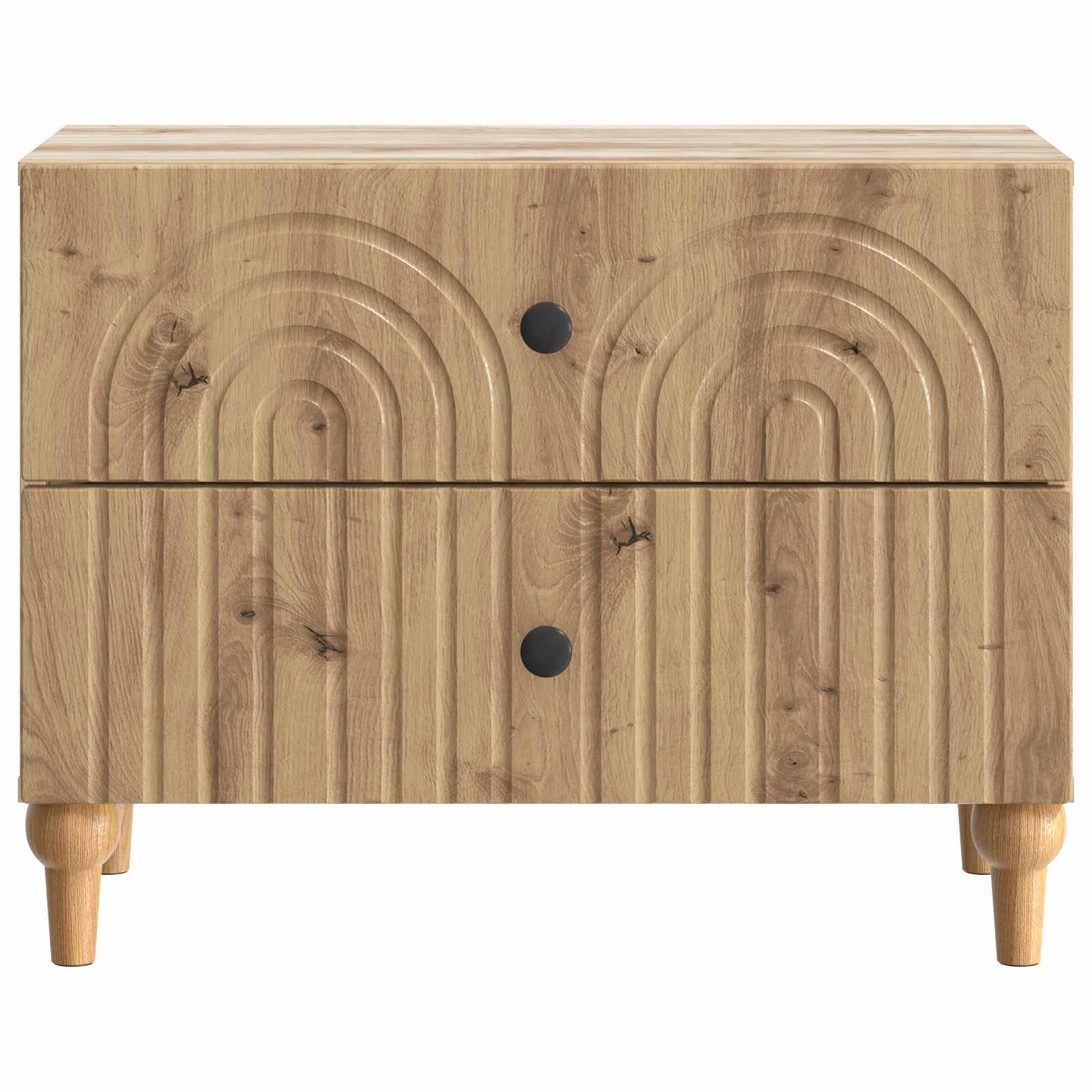 Nachtkastje Artisanaal eiken 62 x 34,5 x 48 cm Bewerkt hout is nu te koop bij PeponiXL, paradijselijk wonen!