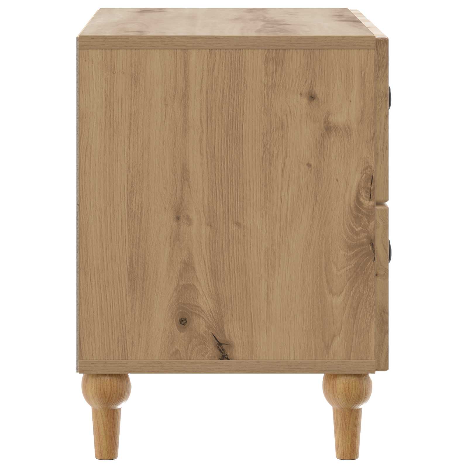 Nachtkastje Artisanaal eiken 62 x 34,5 x 48 cm Bewerkt hout is nu te koop bij PeponiXL, paradijselijk wonen!