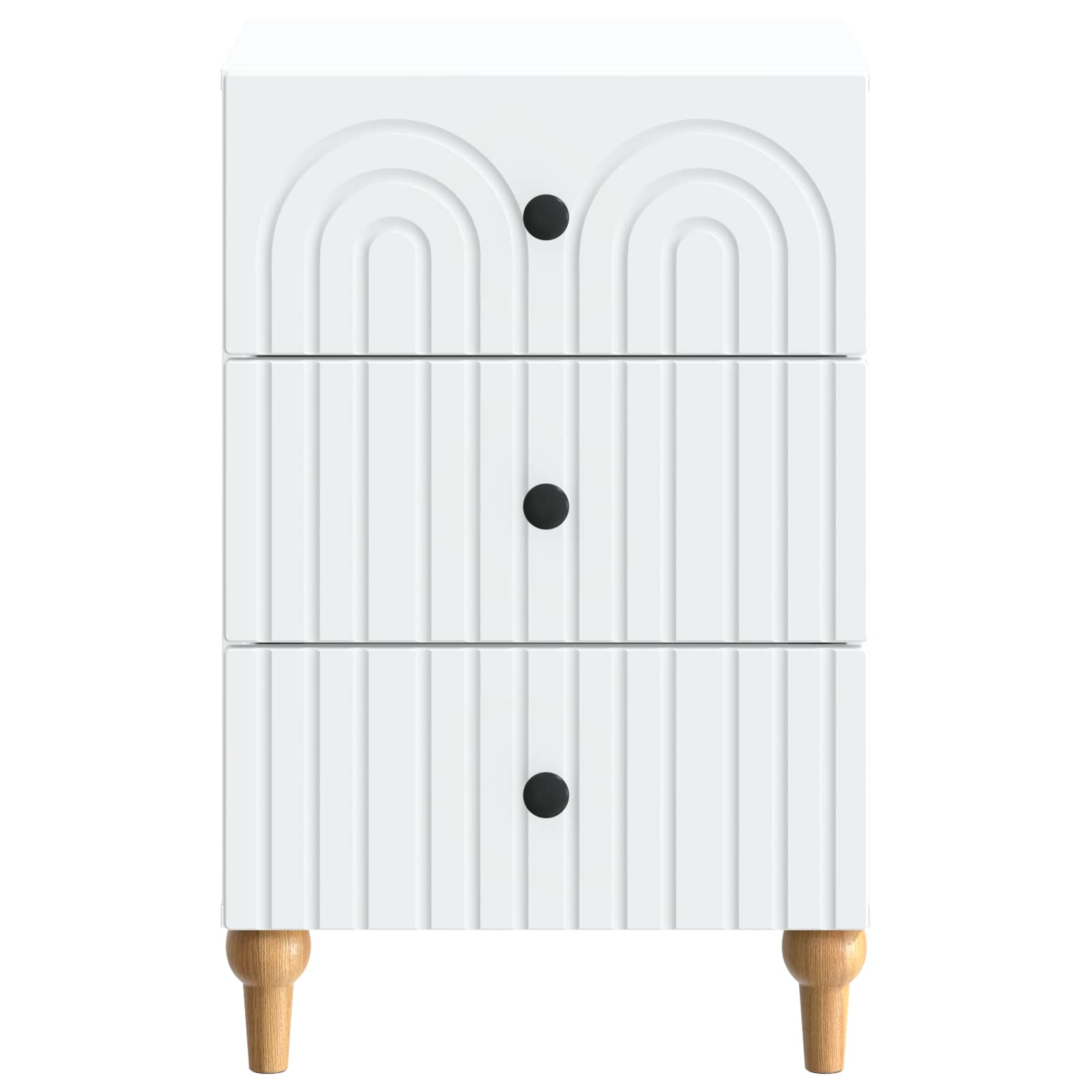 Nachtkastje met lade Wit 43x 41 x 66,5 cm Bewerkt hout is nu te koop bij PeponiXL, paradijselijk wonen!