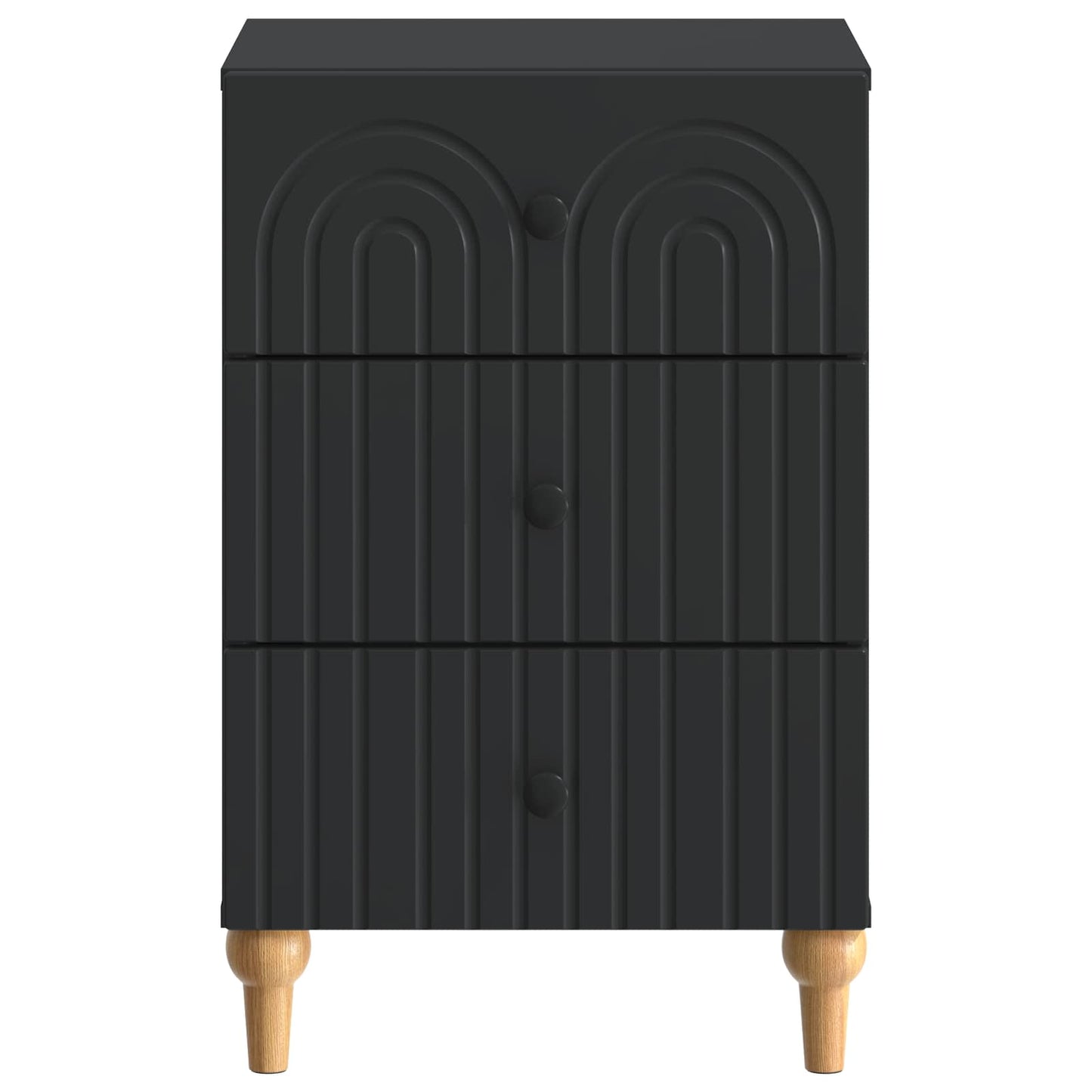 Nachtkastje met lade Zwart 43x 41 x 66,5 cm Bewerkt hout is nu te koop bij PeponiXL, paradijselijk wonen!