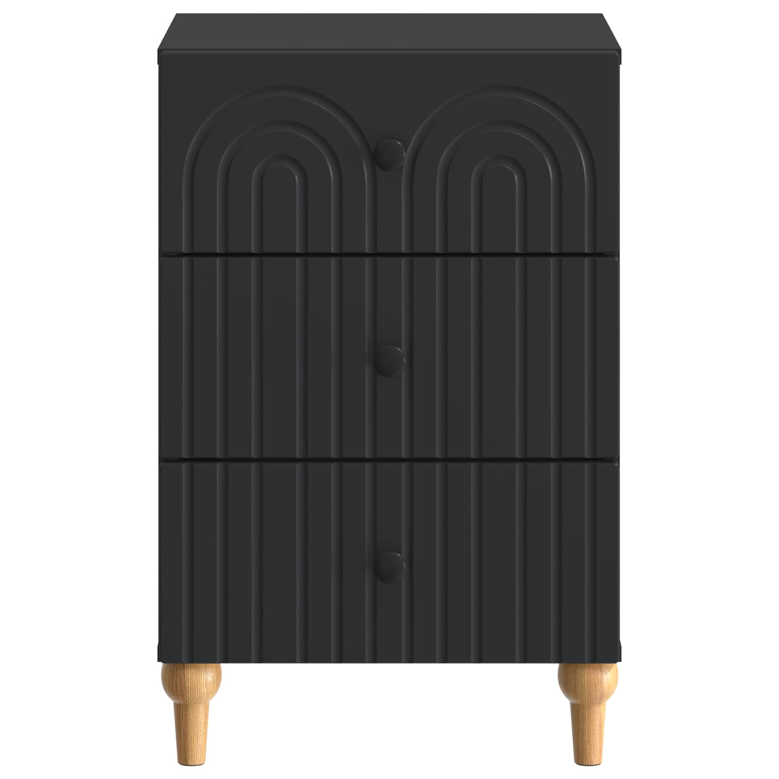 Nachtkastje met lade Zwart 43x 41 x 66,5 cm Bewerkt hout is nu te koop bij PeponiXL, paradijselijk wonen!