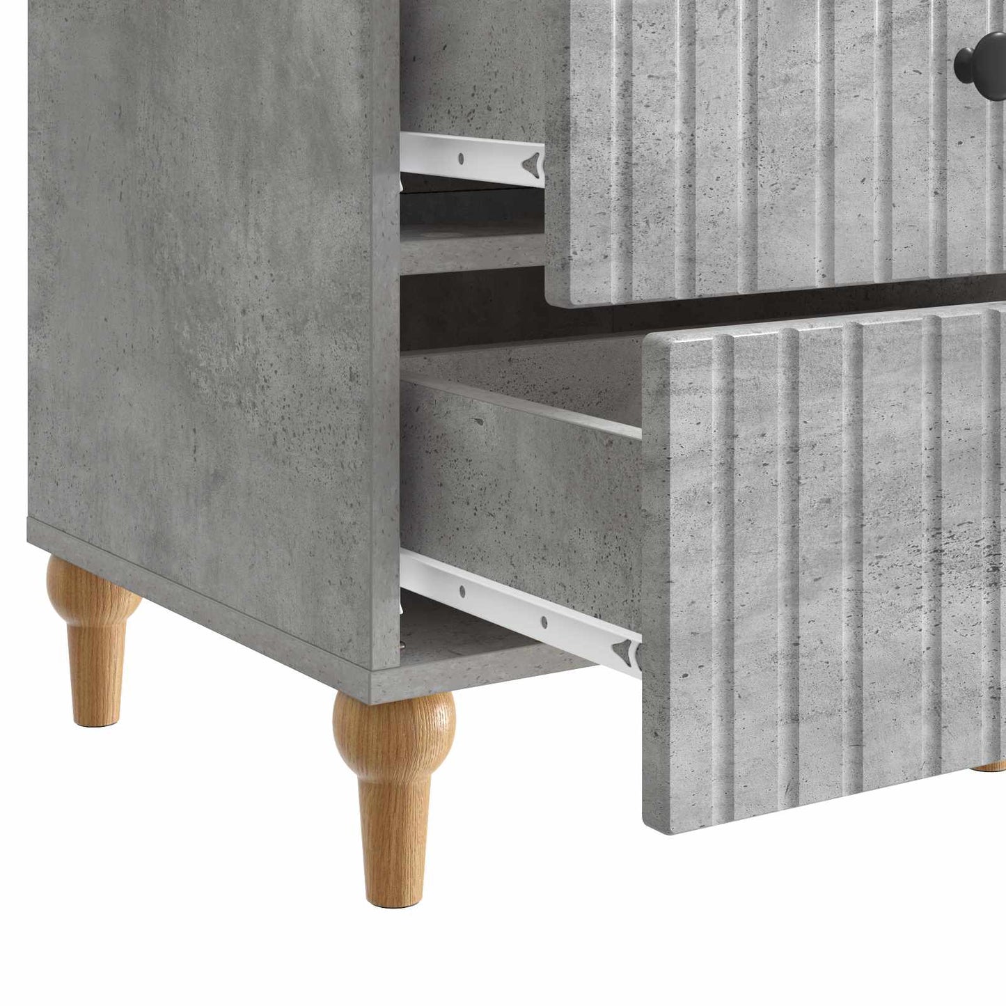 Nachtkastje met lade Betongrijs 43x 41 x 66,5 cm Bewerkt hout is nu te koop bij PeponiXL, paradijselijk wonen!