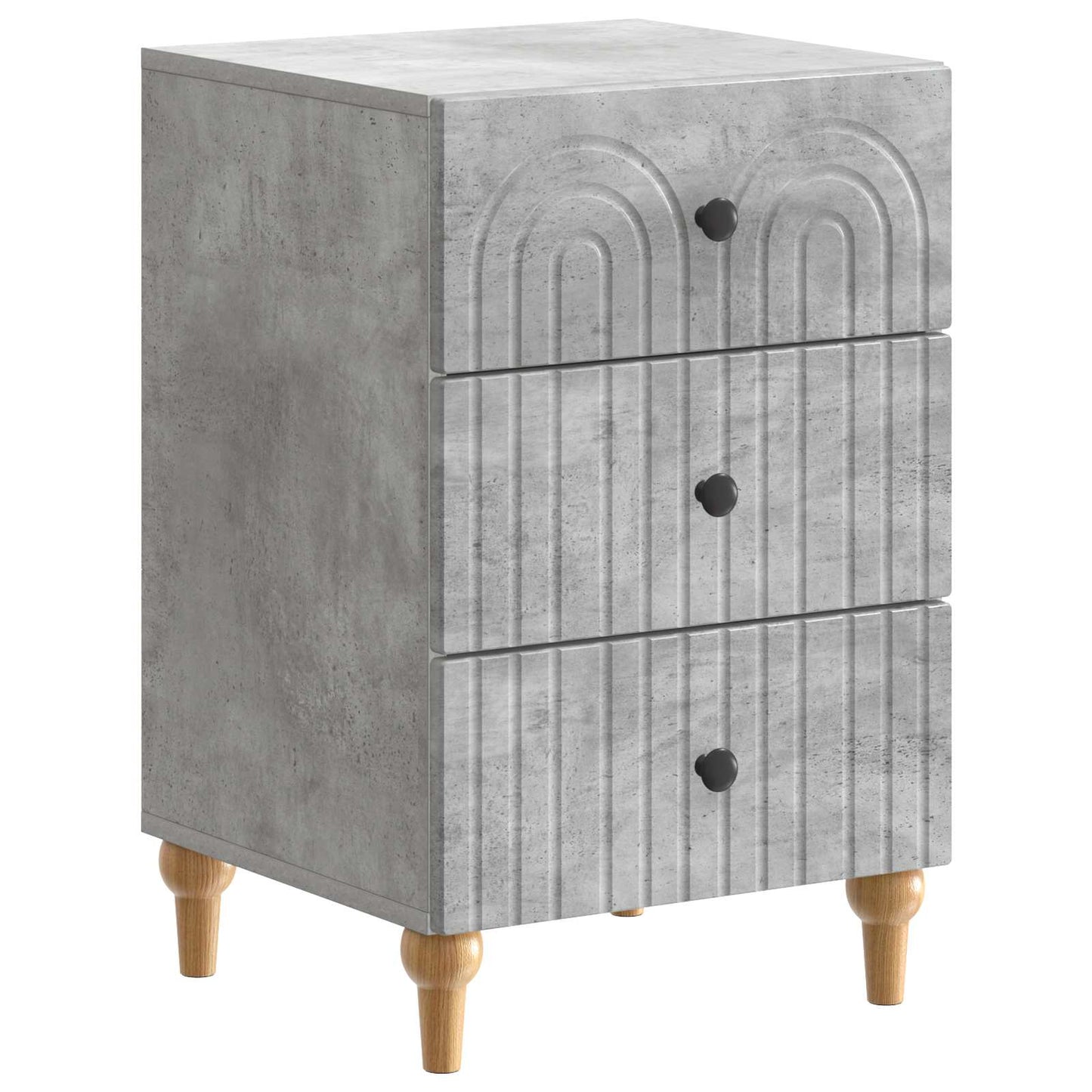 Nachtkastje met lade Betongrijs 43x 41 x 66,5 cm Bewerkt hout is nu te koop bij PeponiXL, paradijselijk wonen!