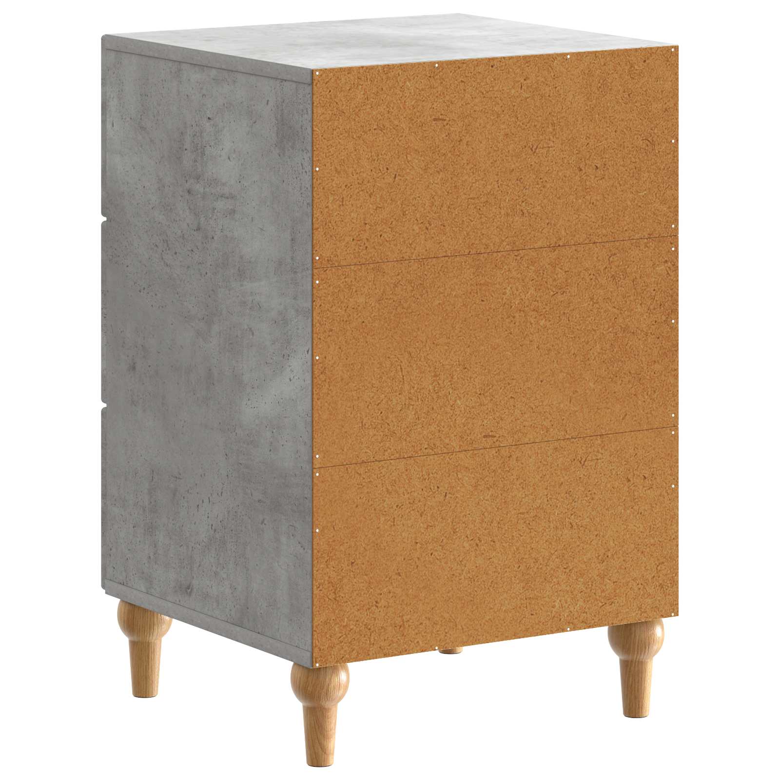 Nachtkastje met lade Betongrijs 43x 41 x 66,5 cm Bewerkt hout is nu te koop bij PeponiXL, paradijselijk wonen!