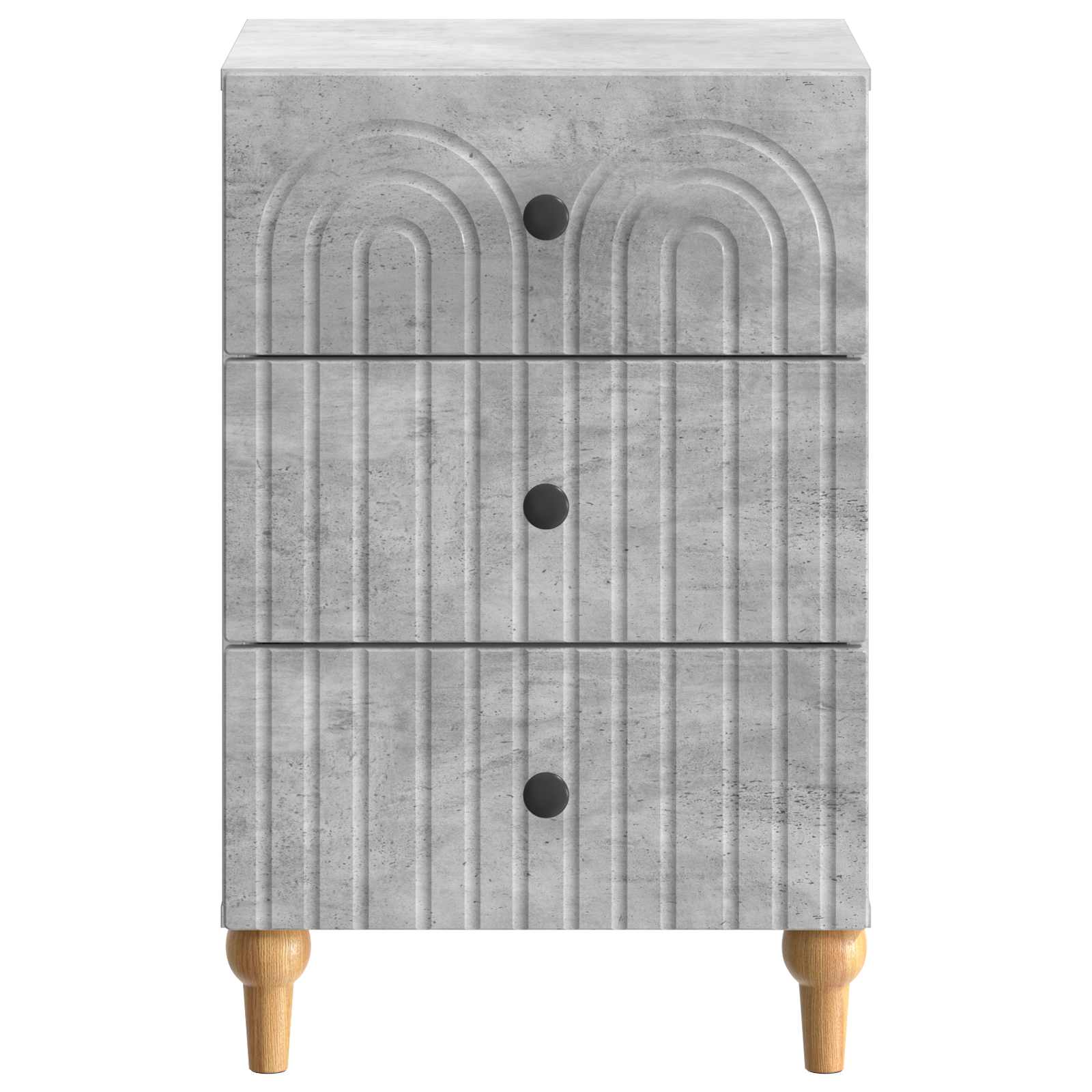 Nachtkastje met lade Betongrijs 43x 41 x 66,5 cm Bewerkt hout is nu te koop bij PeponiXL, paradijselijk wonen!
