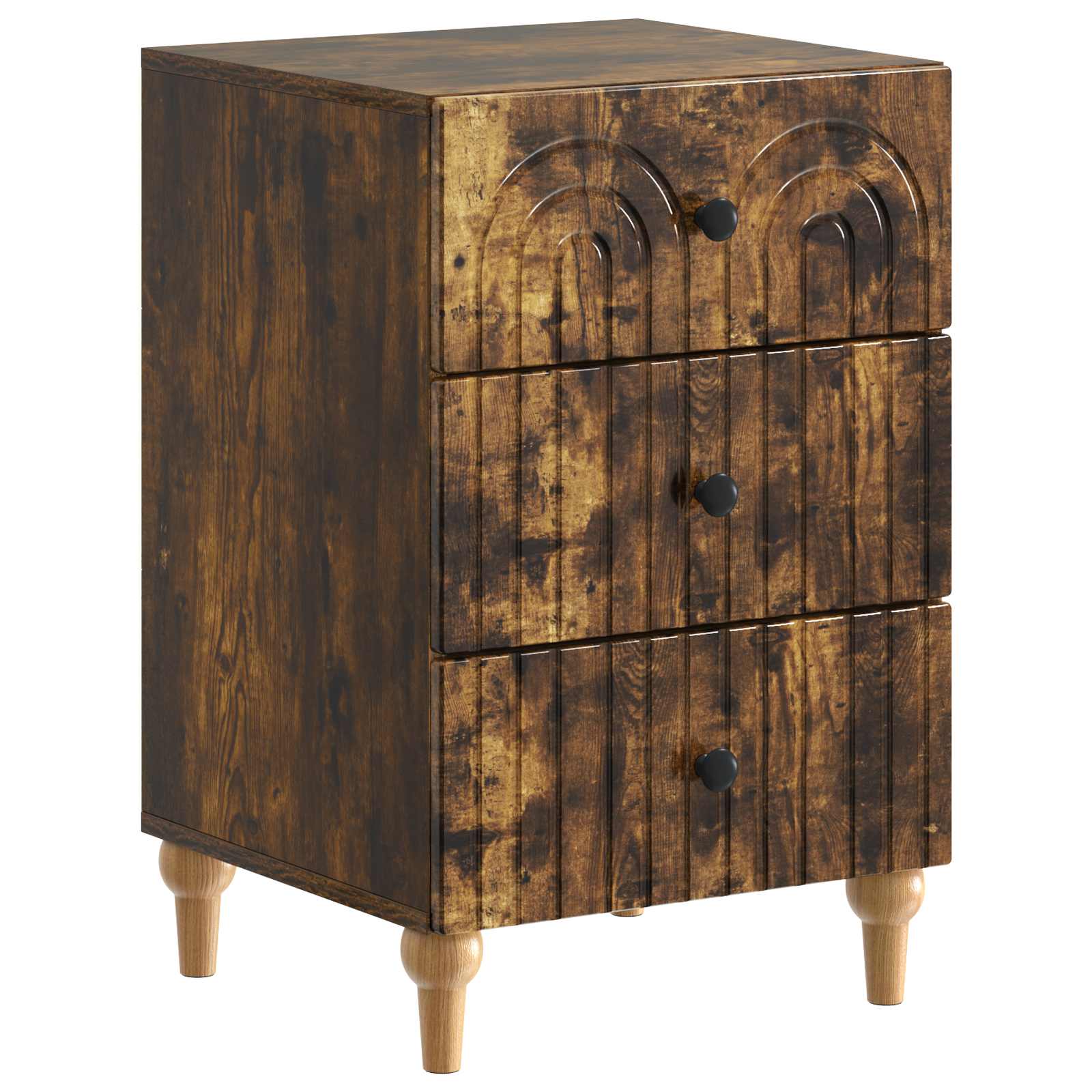 Nachtkastje Gerookt eiken 43x 41 x 66,5 cm Bewerkt hout is nu te koop bij PeponiXL, paradijselijk wonen!