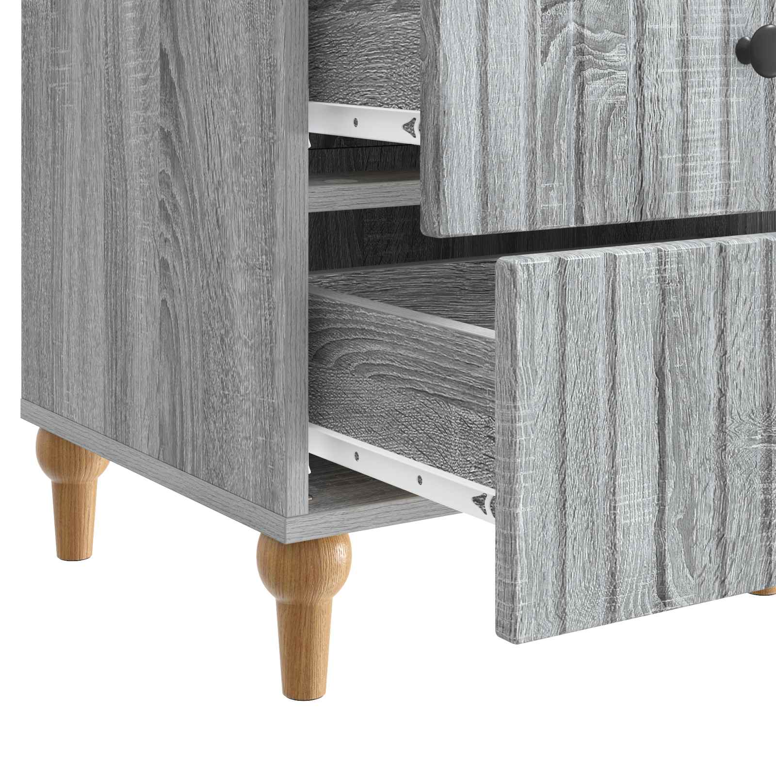 Nachtkastje met lade Grijs sonoma 43x 41 x 66,5 cm Bewerkt hout is nu te koop bij PeponiXL, paradijselijk wonen!