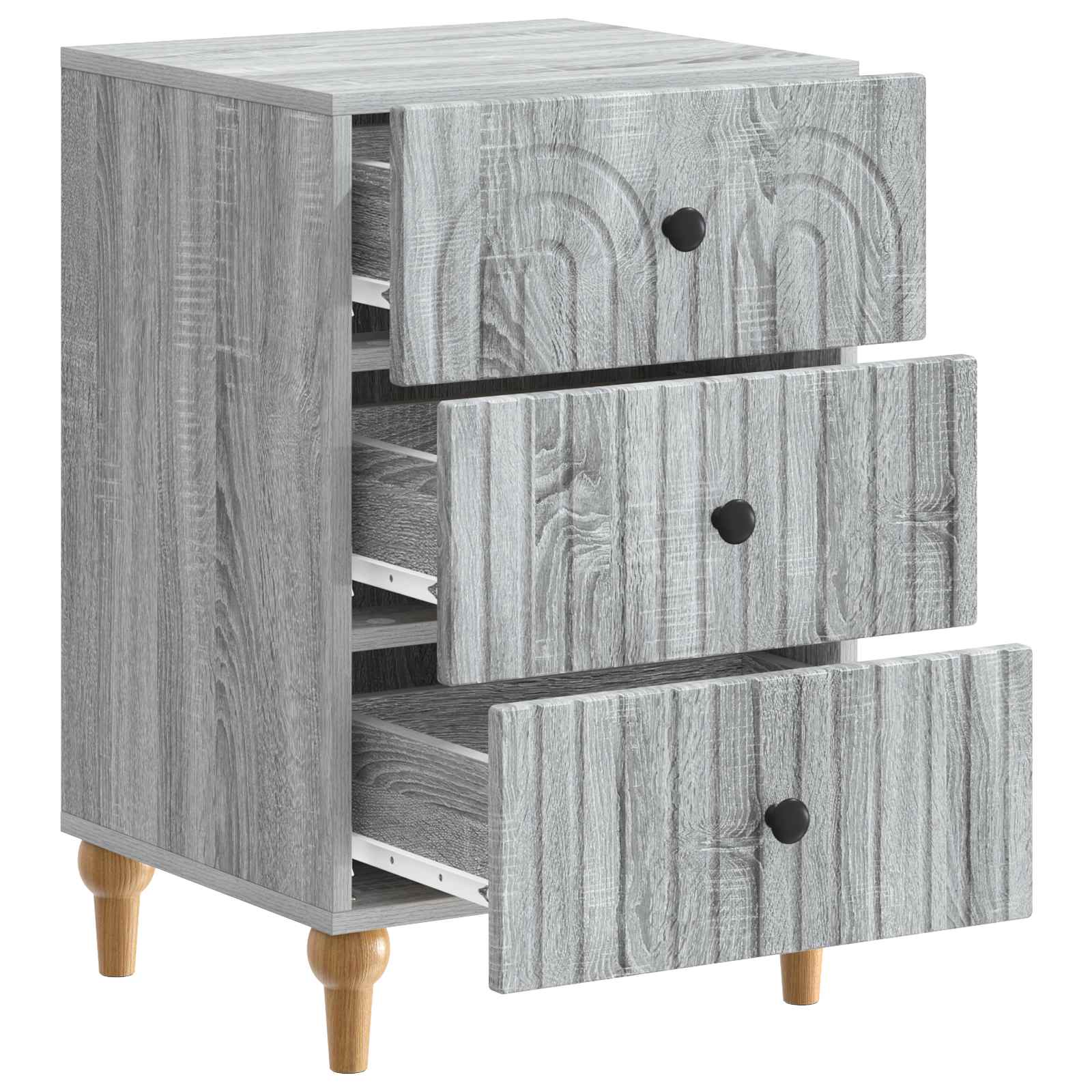 Nachtkastje met lade Grijs sonoma 43x 41 x 66,5 cm Bewerkt hout is nu te koop bij PeponiXL, paradijselijk wonen!