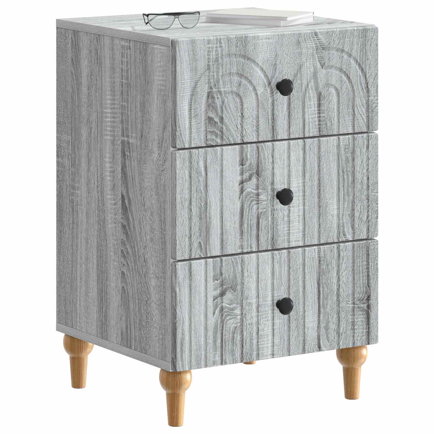 Nachtkastje met lade Grijs sonoma 43x 41 x 66,5 cm Bewerkt hout is nu te koop bij PeponiXL, paradijselijk wonen!