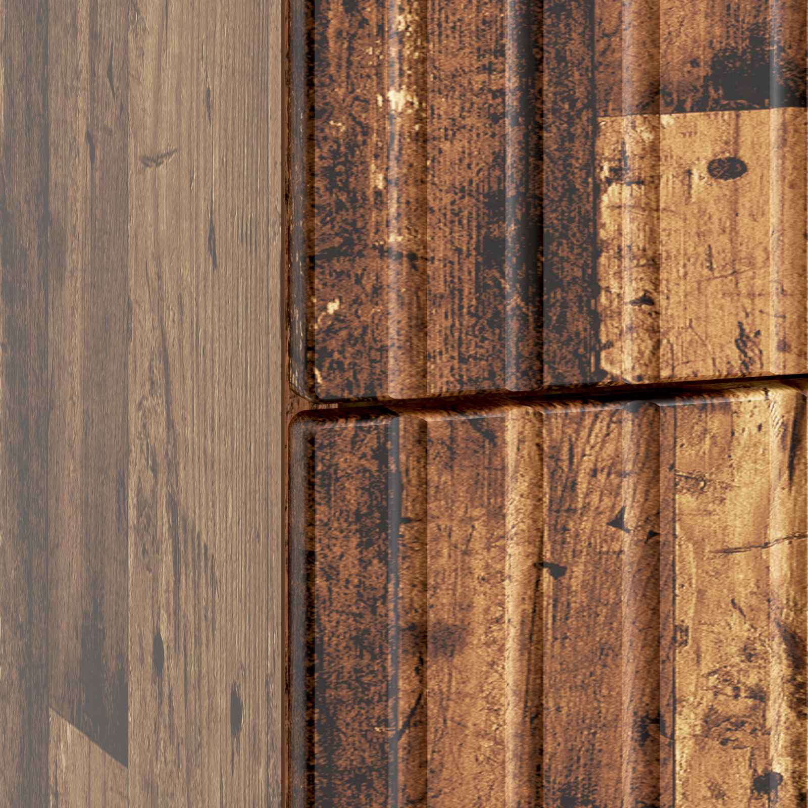 Nachtkastje met lade Oud hout 43x 41 x 66,5 cm Bewerkt hout is nu te koop bij PeponiXL, paradijselijk wonen!