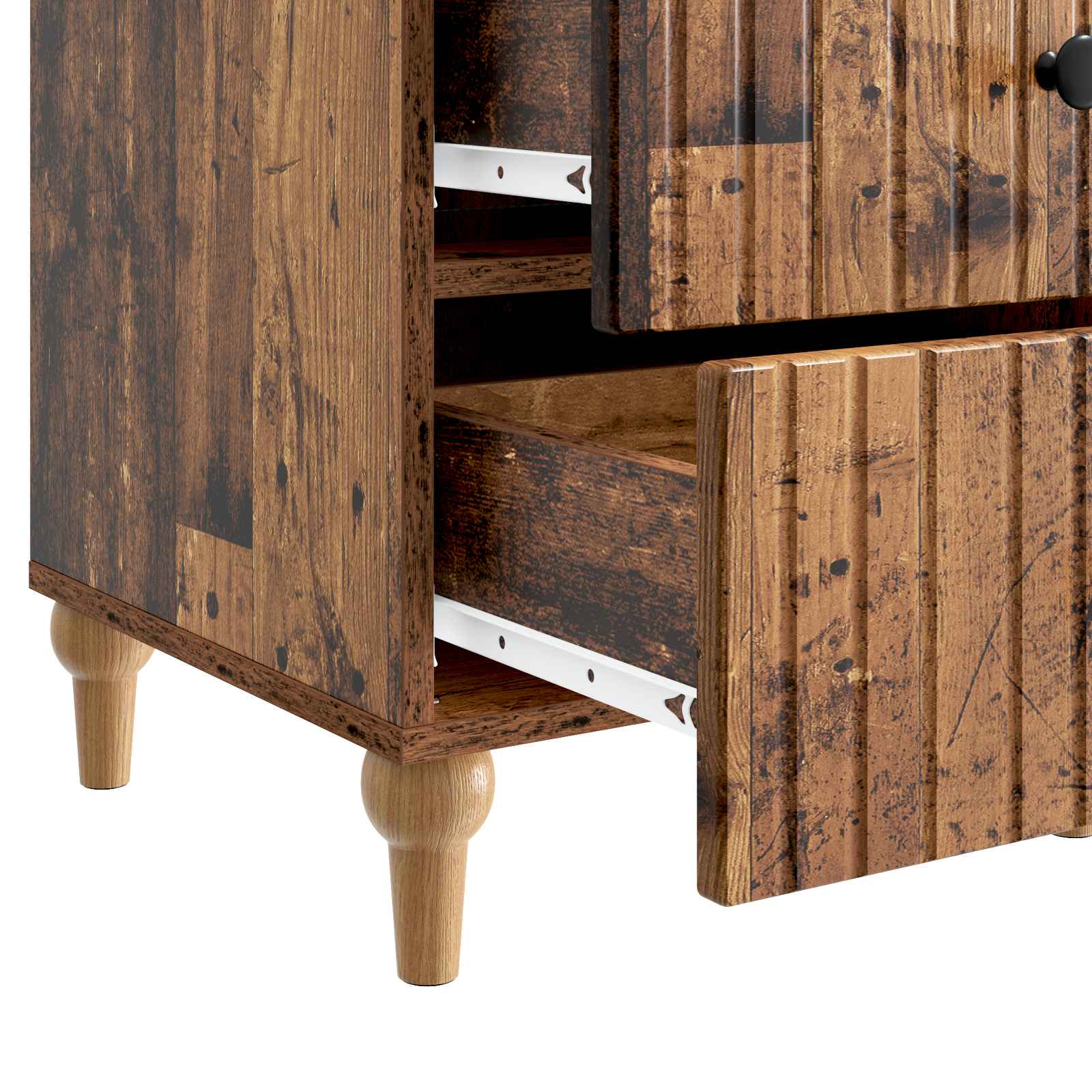 Nachtkastje met lade Oud hout 43x 41 x 66,5 cm Bewerkt hout is nu te koop bij PeponiXL, paradijselijk wonen!