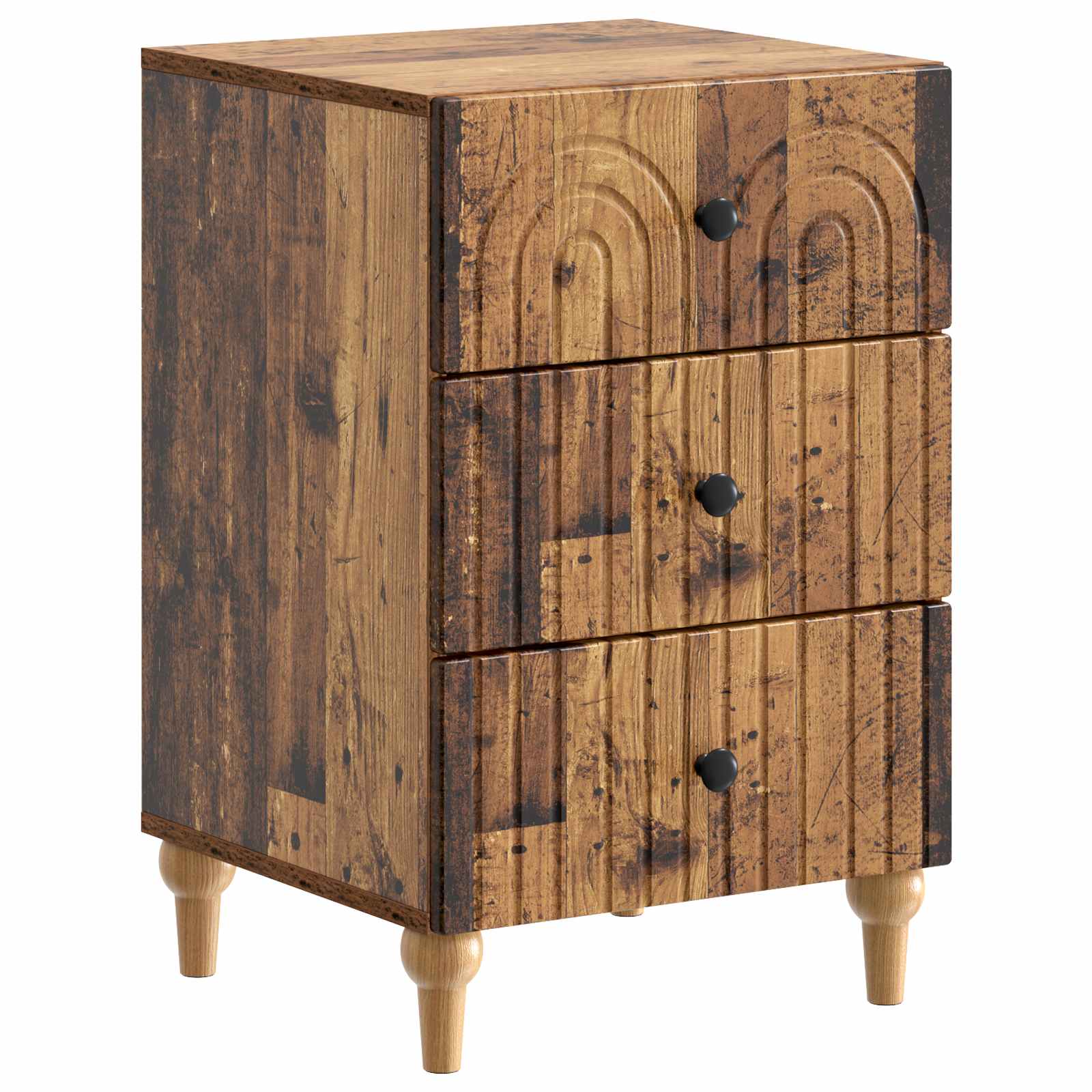 Nachtkastje met lade Oud hout 43x 41 x 66,5 cm Bewerkt hout is nu te koop bij PeponiXL, paradijselijk wonen!