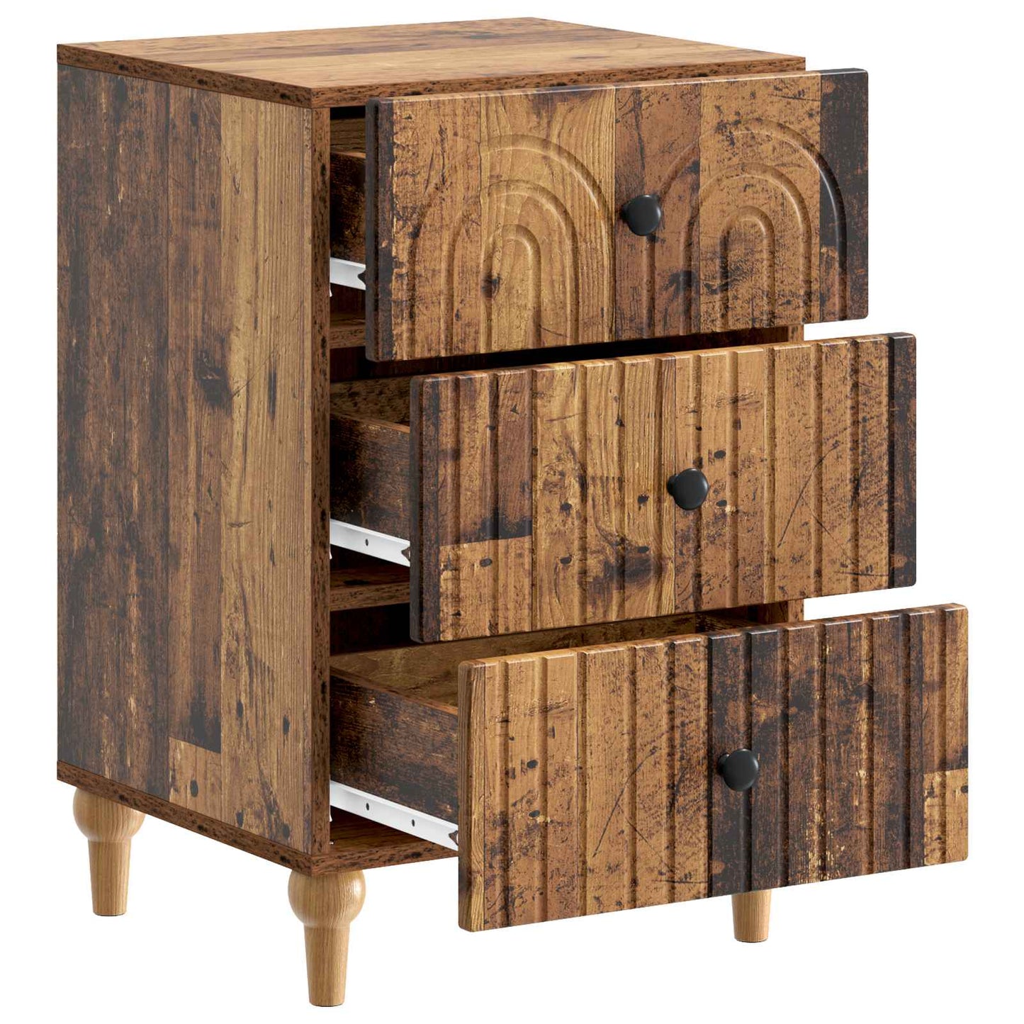 Nachtkastje met lade Oud hout 43x 41 x 66,5 cm Bewerkt hout is nu te koop bij PeponiXL, paradijselijk wonen!