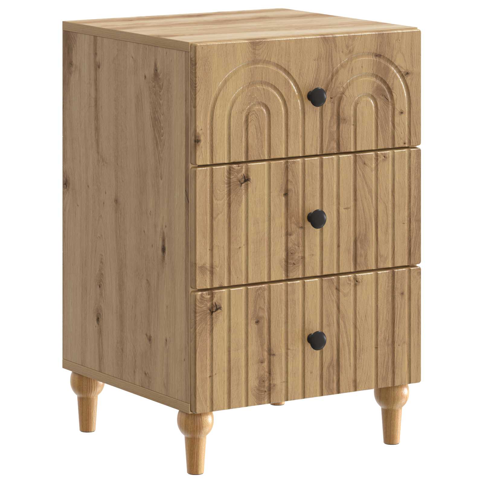 Nachtkastje Artisanaal eiken 43x 41 x 66,5 cm Bewerkt hout is nu te koop bij PeponiXL, paradijselijk wonen!