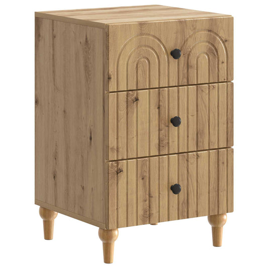 Nachtkastje Artisanaal eiken 43x 41 x 66,5 cm Bewerkt hout is nu te koop bij PeponiXL, paradijselijk wonen!