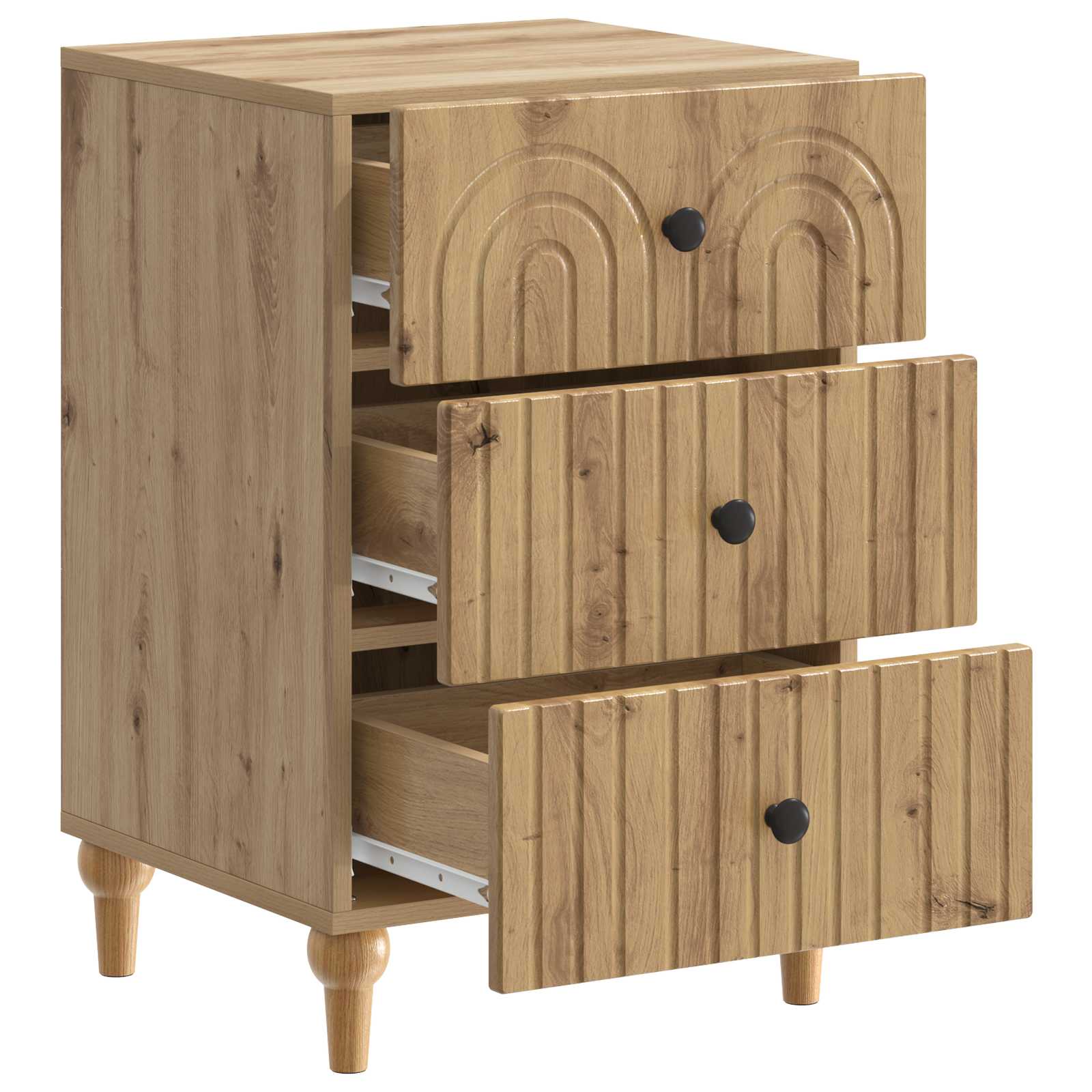 Nachtkastje Artisanaal eiken 43x 41 x 66,5 cm Bewerkt hout is nu te koop bij PeponiXL, paradijselijk wonen!