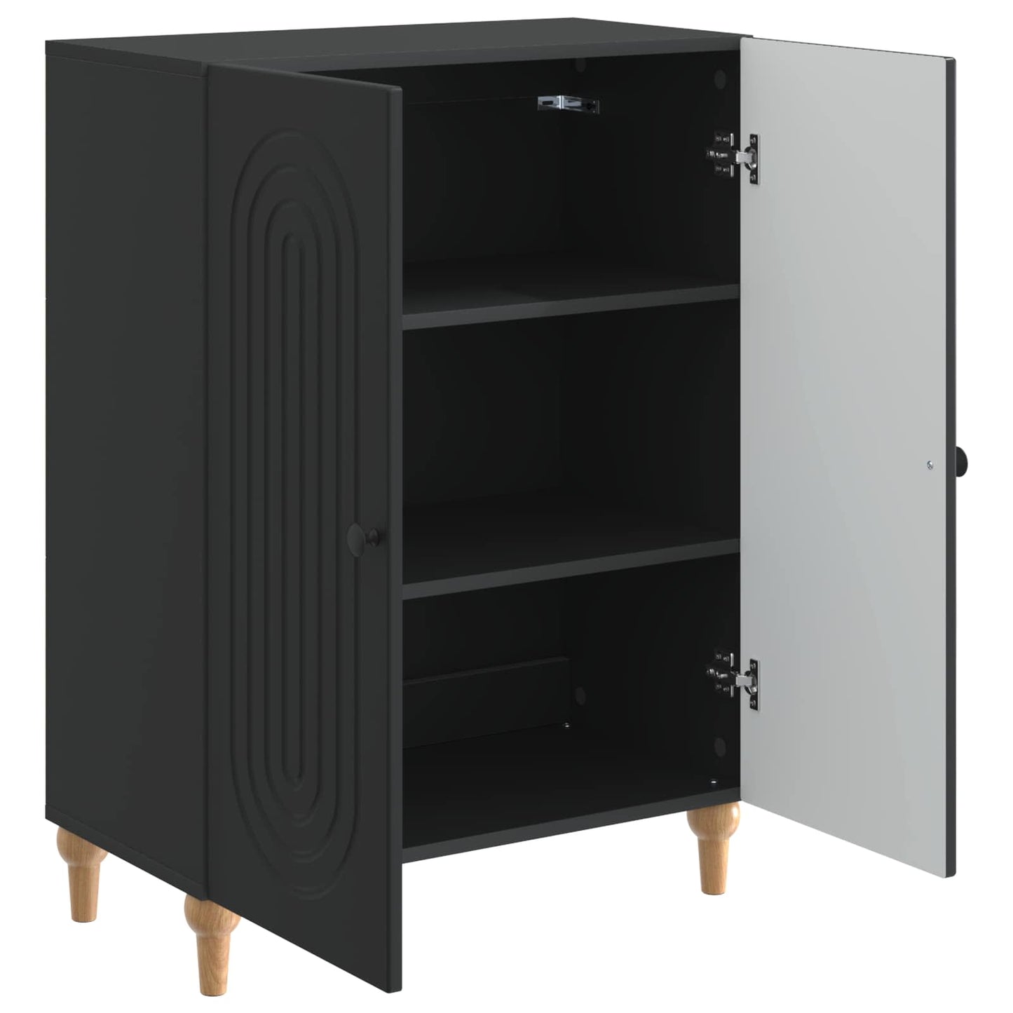 Dressoir Zwart 66 x 34,5 x 90 cm Bewerkt hout is nu te koop bij PeponiXL, paradijselijk wonen!
