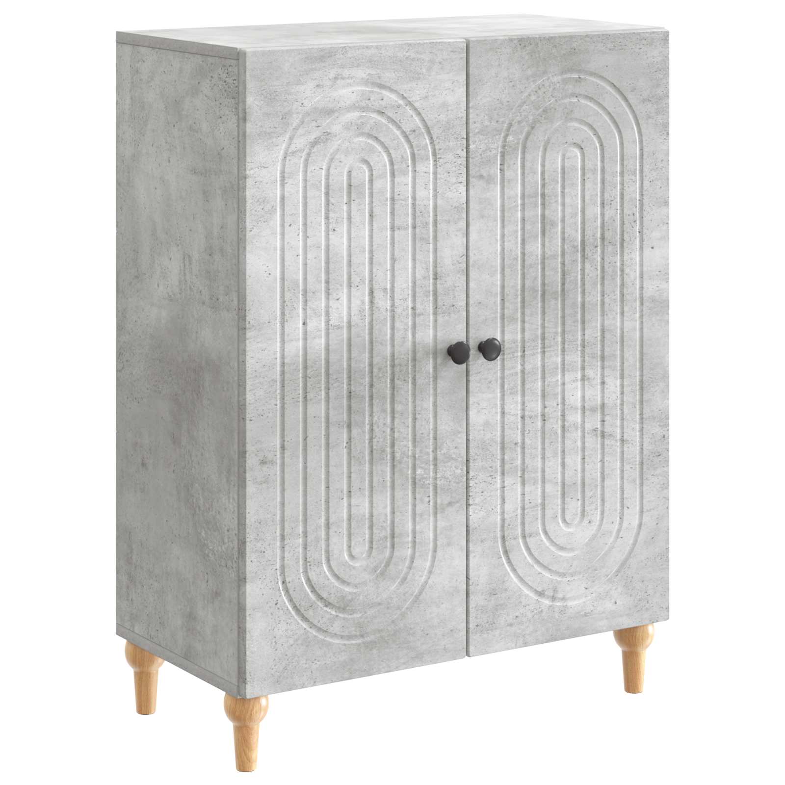 Dressoir Betongrijs 66 x 34,5 x 90 cm Bewerkt hout is nu te koop bij PeponiXL, paradijselijk wonen!