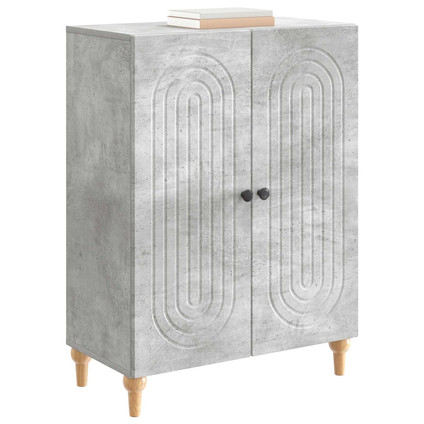 Dressoir Betongrijs 66 x 34,5 x 90 cm Bewerkt hout is nu te koop bij PeponiXL, paradijselijk wonen!