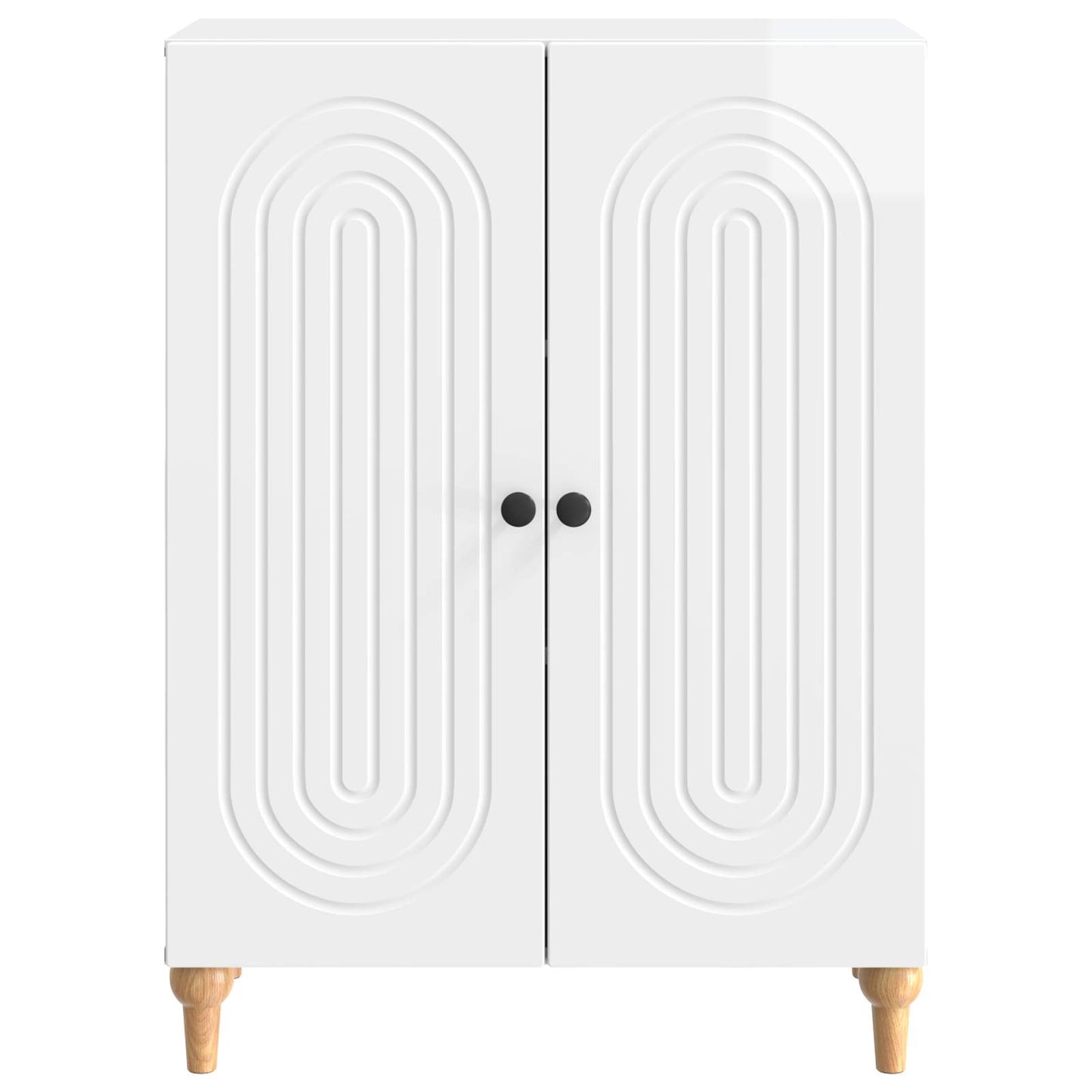 Dressoir Hoogglans Wit 66 x 34,5 x 90 cm Bewerkt hout is nu te koop bij PeponiXL, paradijselijk wonen!