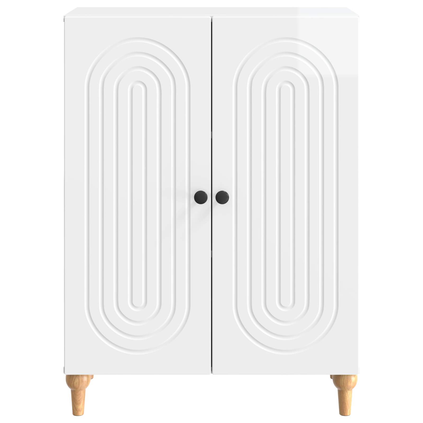 Dressoir Hoogglans Wit 66 x 34,5 x 90 cm Bewerkt hout is nu te koop bij PeponiXL, paradijselijk wonen!