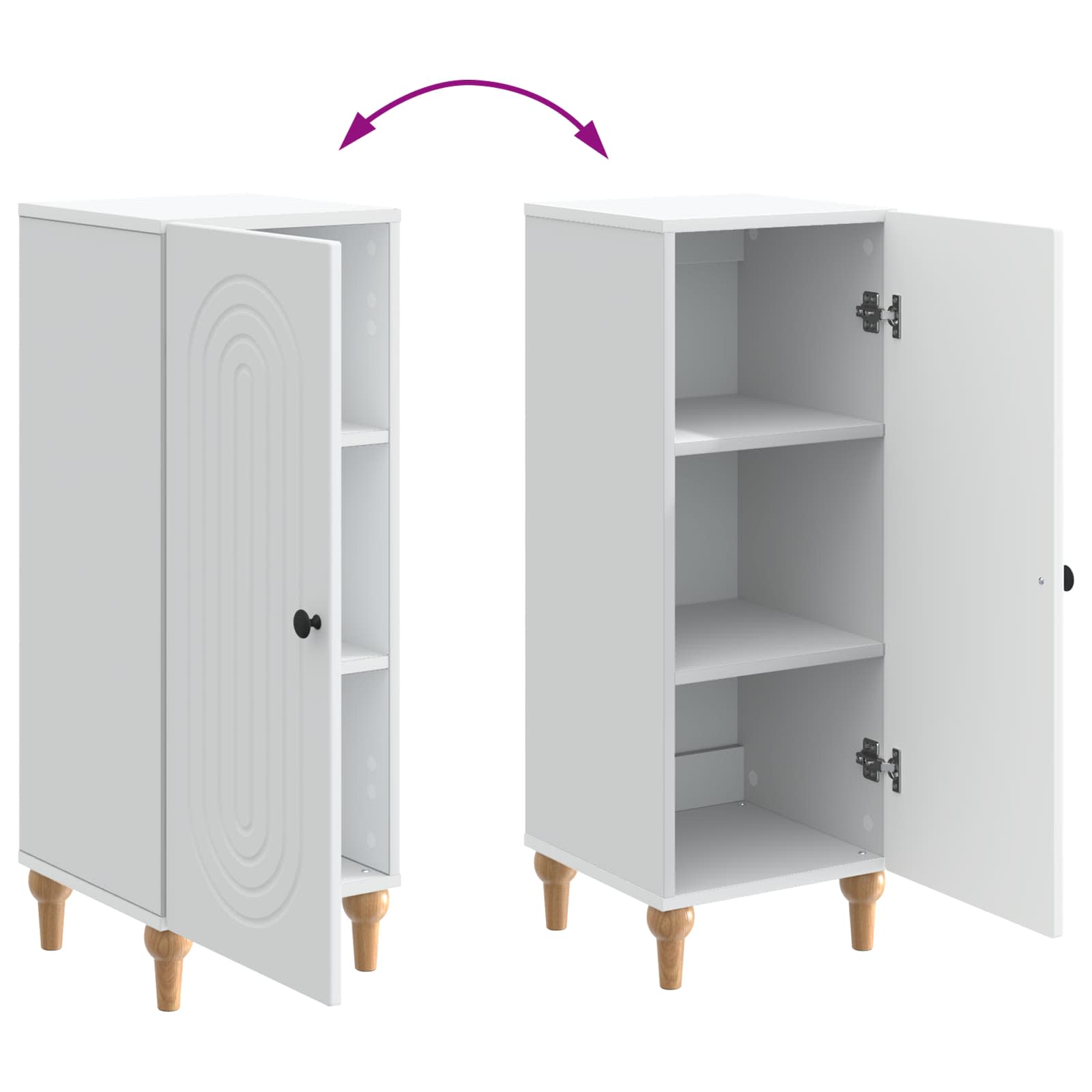 Dressoir Wit 33 x 34,5 x 90 cm Bewerkt hout is nu te koop bij PeponiXL, paradijselijk wonen!