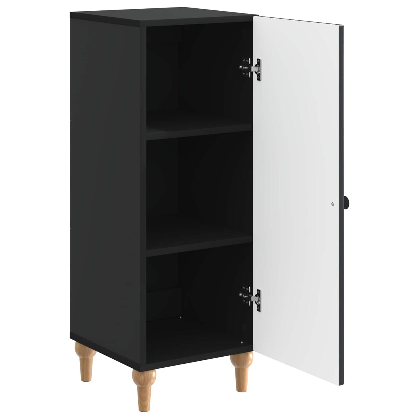 Dressoir Zwart 33 x 34,5 x 90 cm Bewerkt hout is nu te koop bij PeponiXL, paradijselijk wonen!