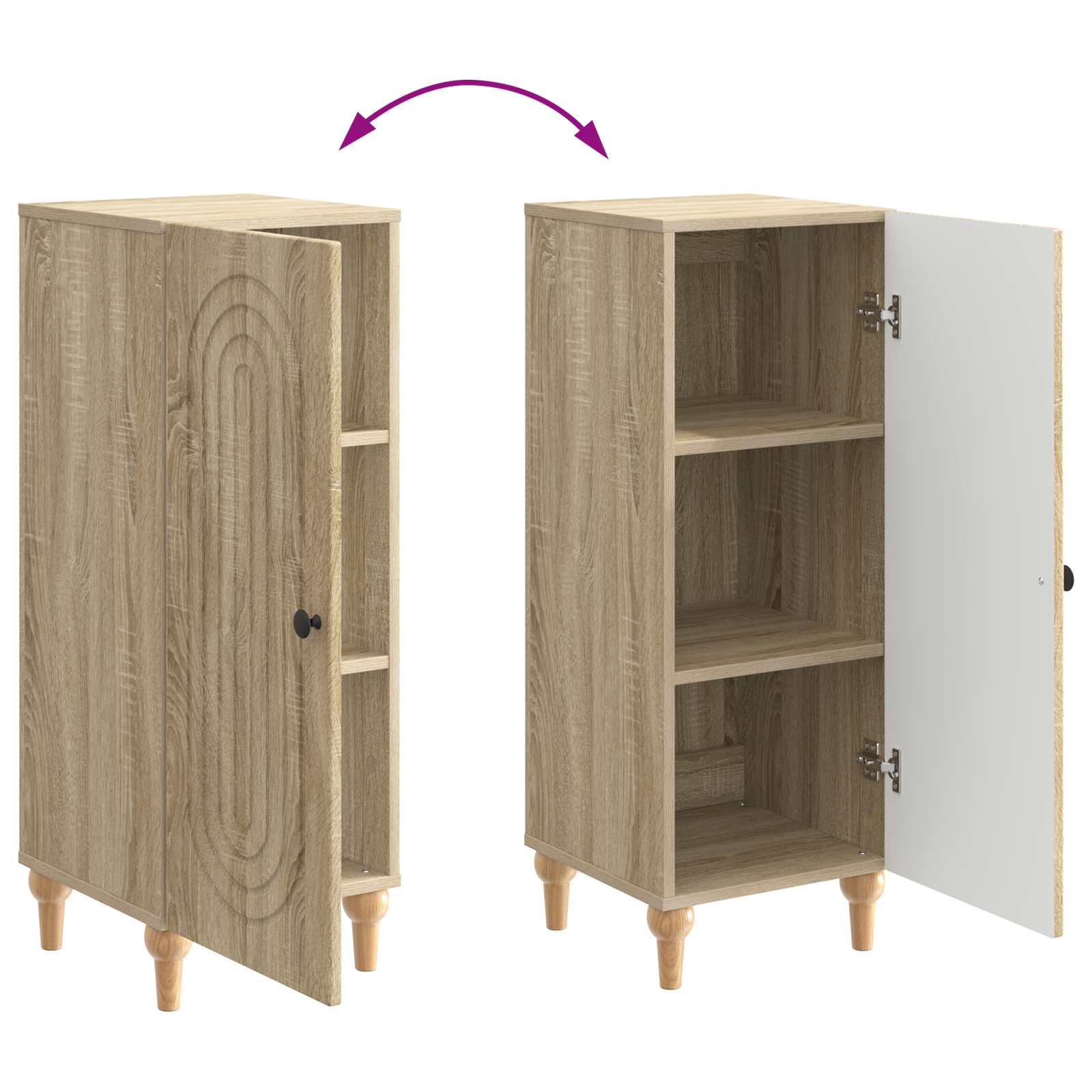 Dressoir Sonoma Eiken 33 x 34,5 x 90 cm Bewerkt hout is nu te koop bij PeponiXL, paradijselijk wonen!