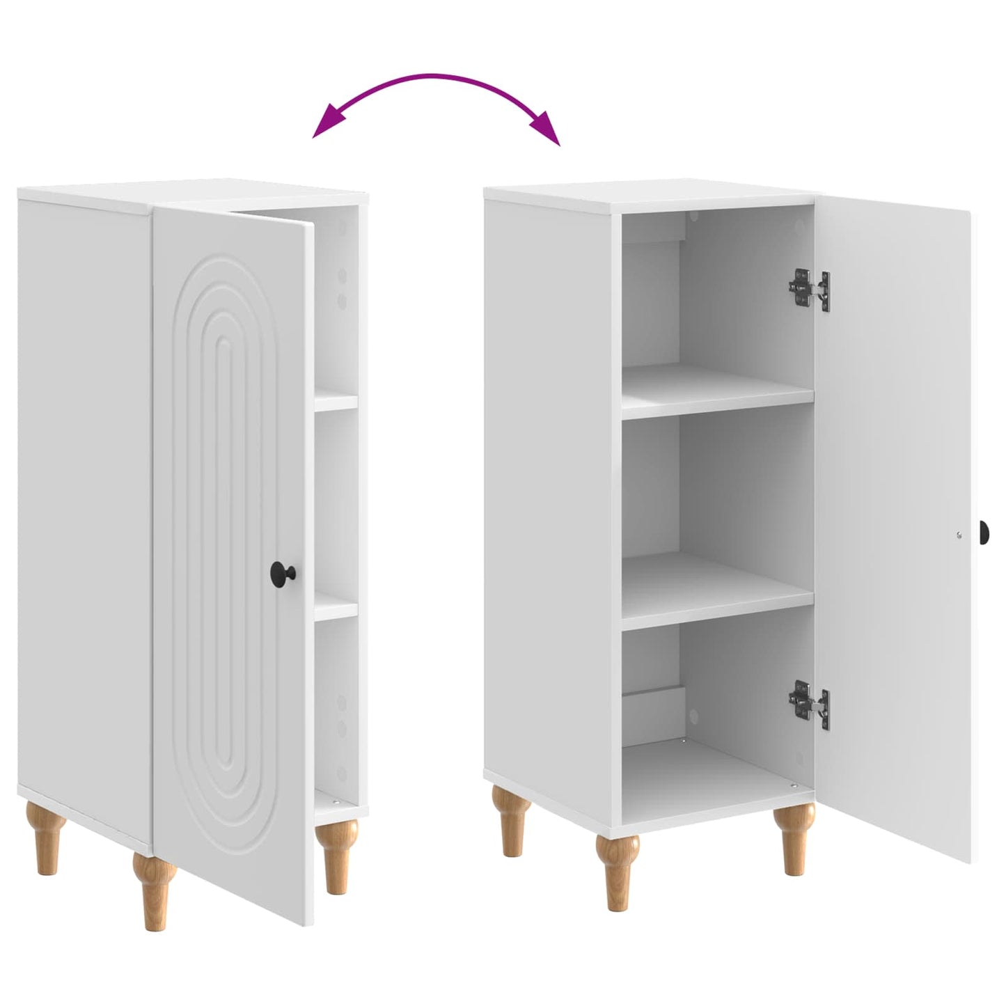 Dressoir Hoogglans Wit 33 x 34,5 x 90 cm Bewerkt hout is nu te koop bij PeponiXL, paradijselijk wonen!
