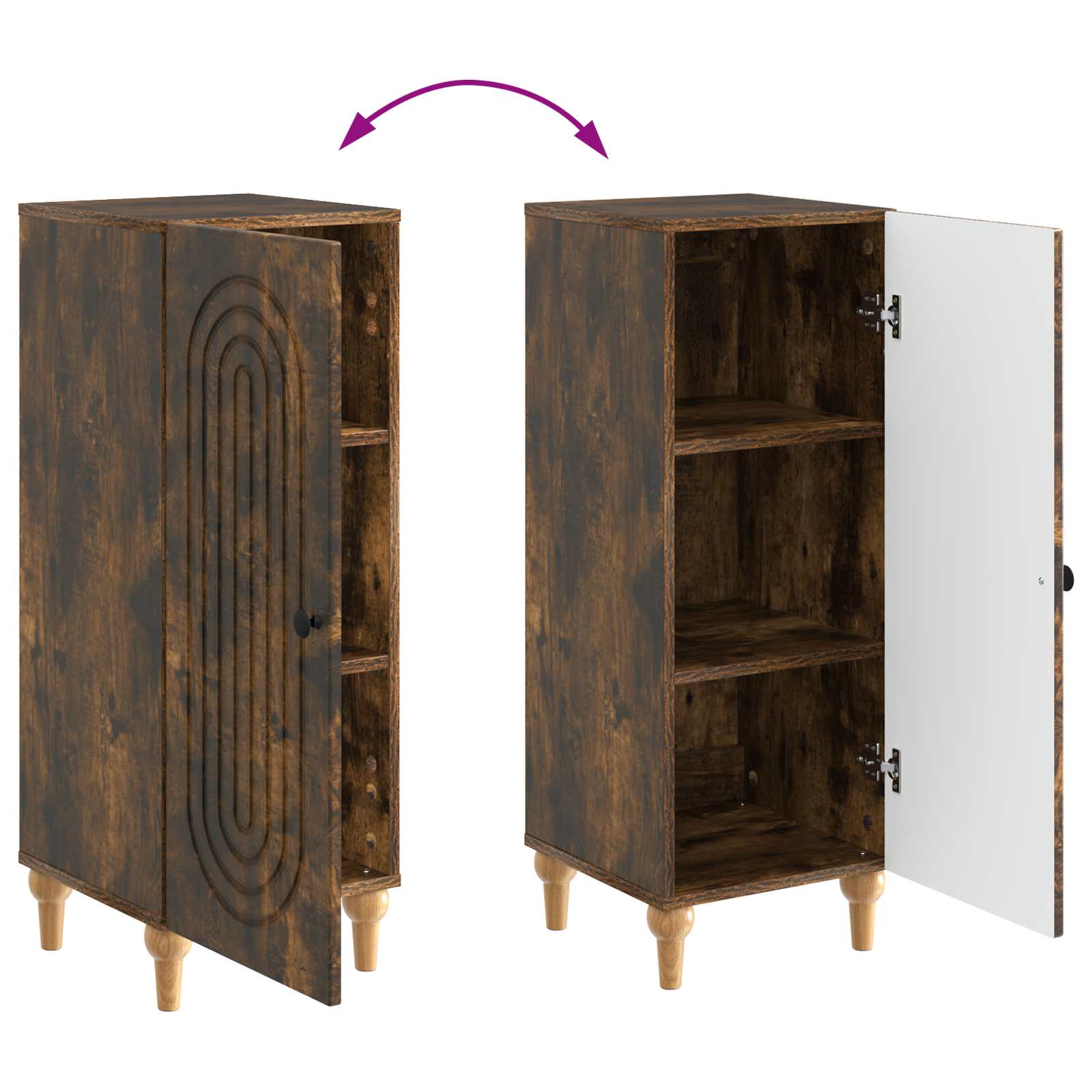 Dressoir Gerookt eiken 33 x 34,5 x 90 cm Bewerkt hout is nu te koop bij PeponiXL, paradijselijk wonen!