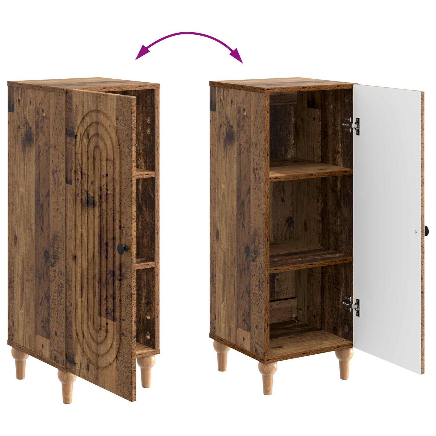 Dressoir Oud hout 33 x 34,5 x 90 cm Bewerkt hout is nu te koop bij PeponiXL, paradijselijk wonen!